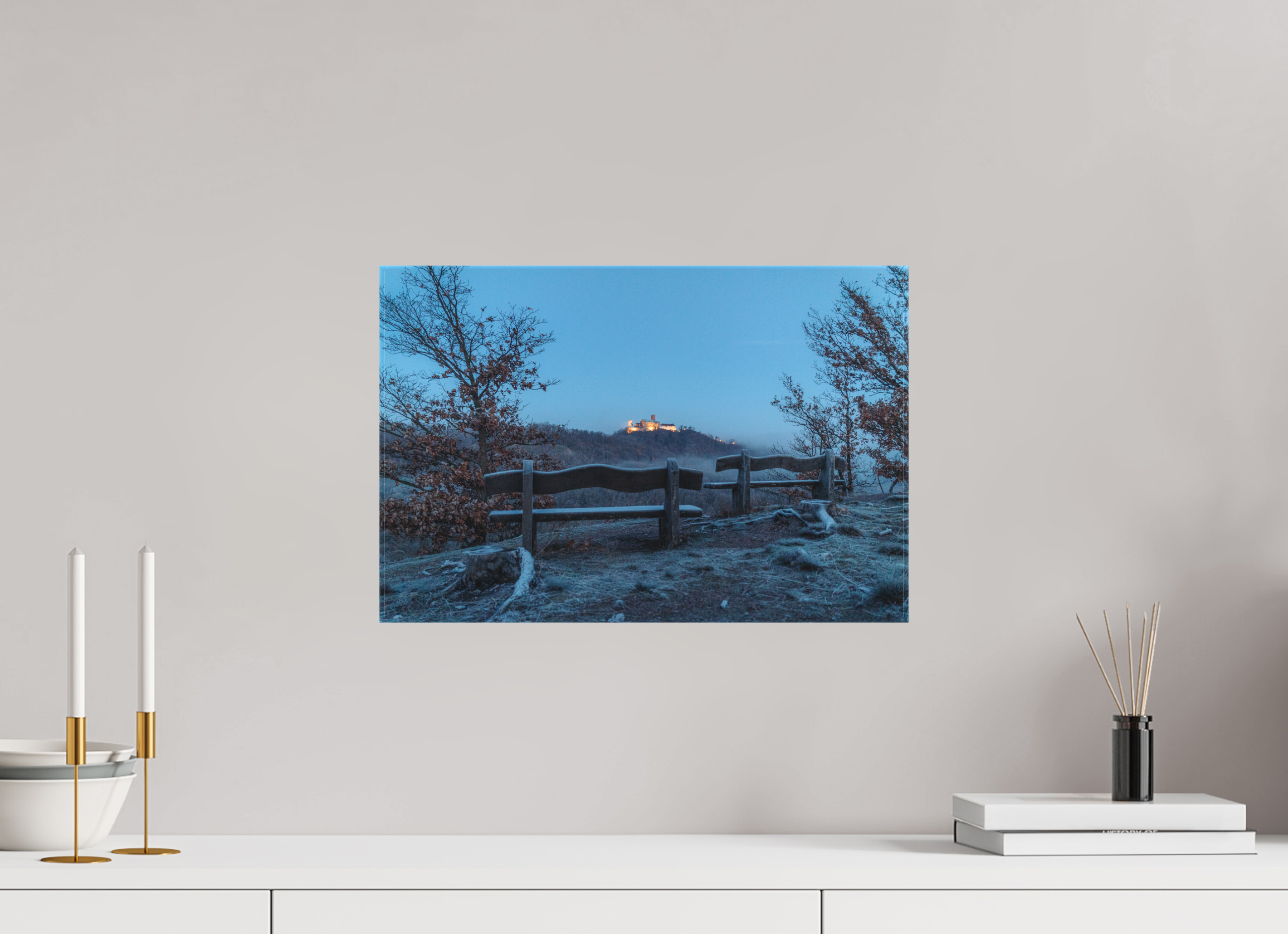 45 x 30 cm, Leinwandprint, matt Wartburg Winter