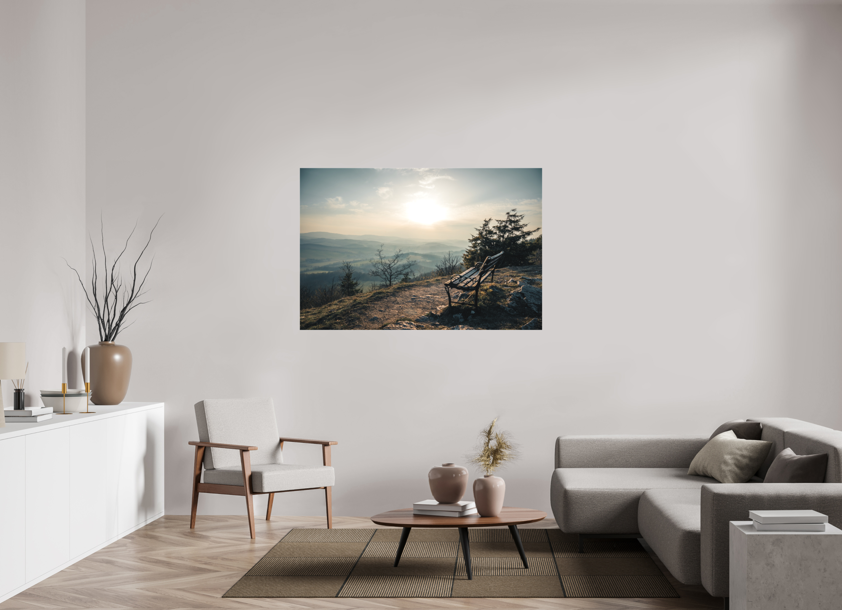 150 x 100 cm, Leinwandprint, matt Hörselberg Sunset