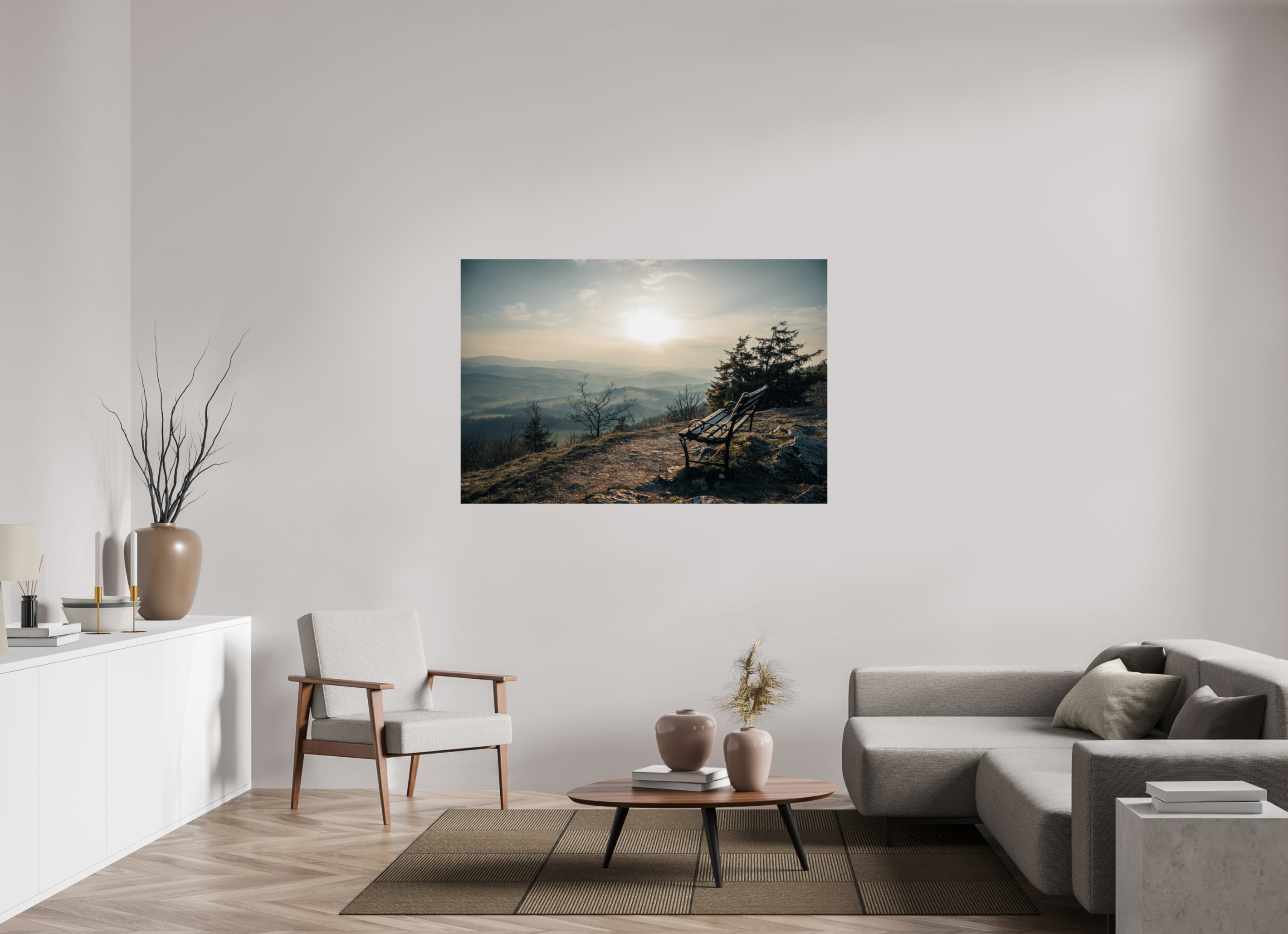 150 x 100 cm, Premium - Hahnemühle Photo Rag Baryta Hörselberg Sunset