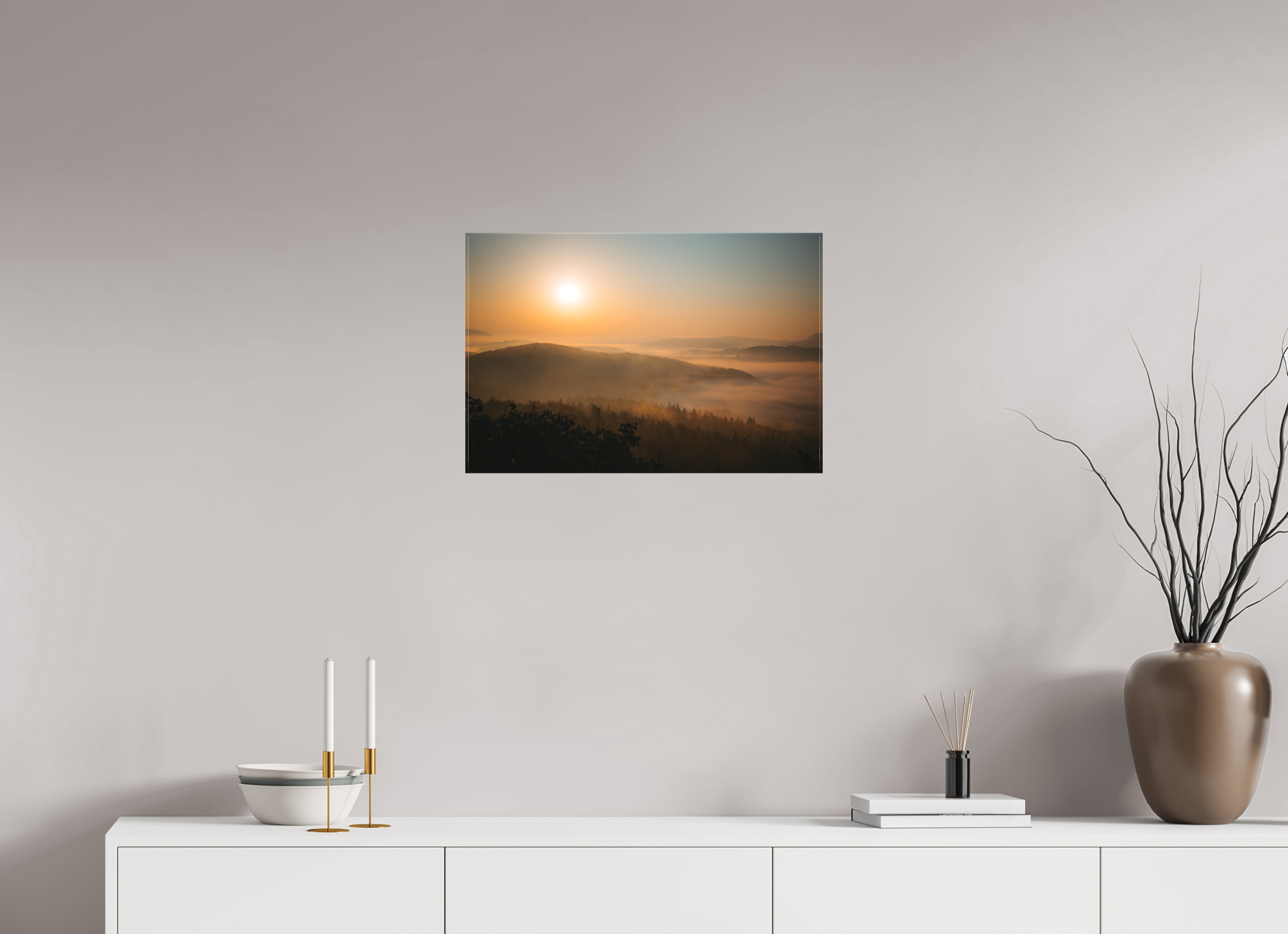 60 x 40 cm, Leinwandprint, matt Drachenstein Sunrise