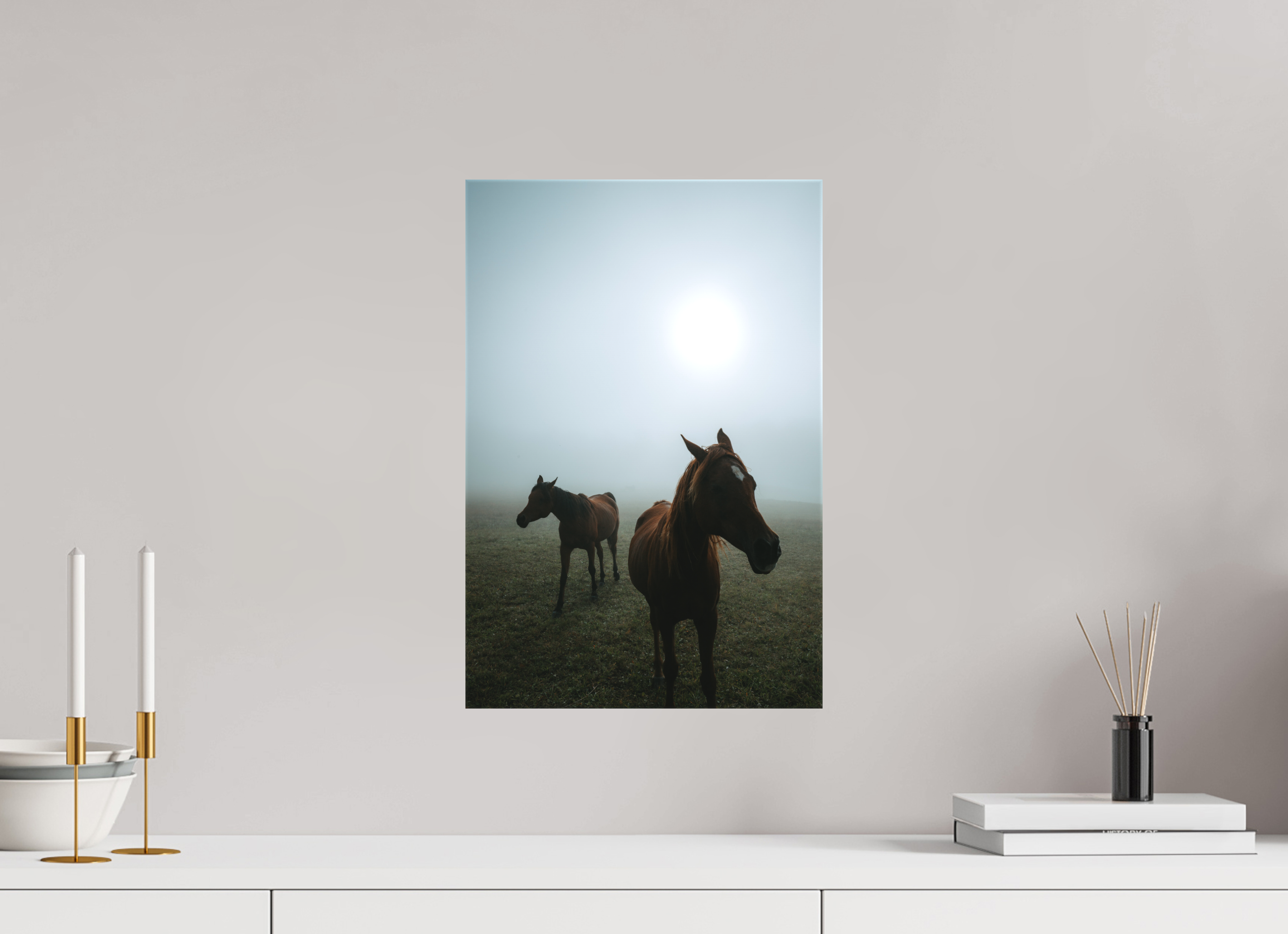 30 x 45 cm, Leinwandprint, matt Pferde am Clausberg