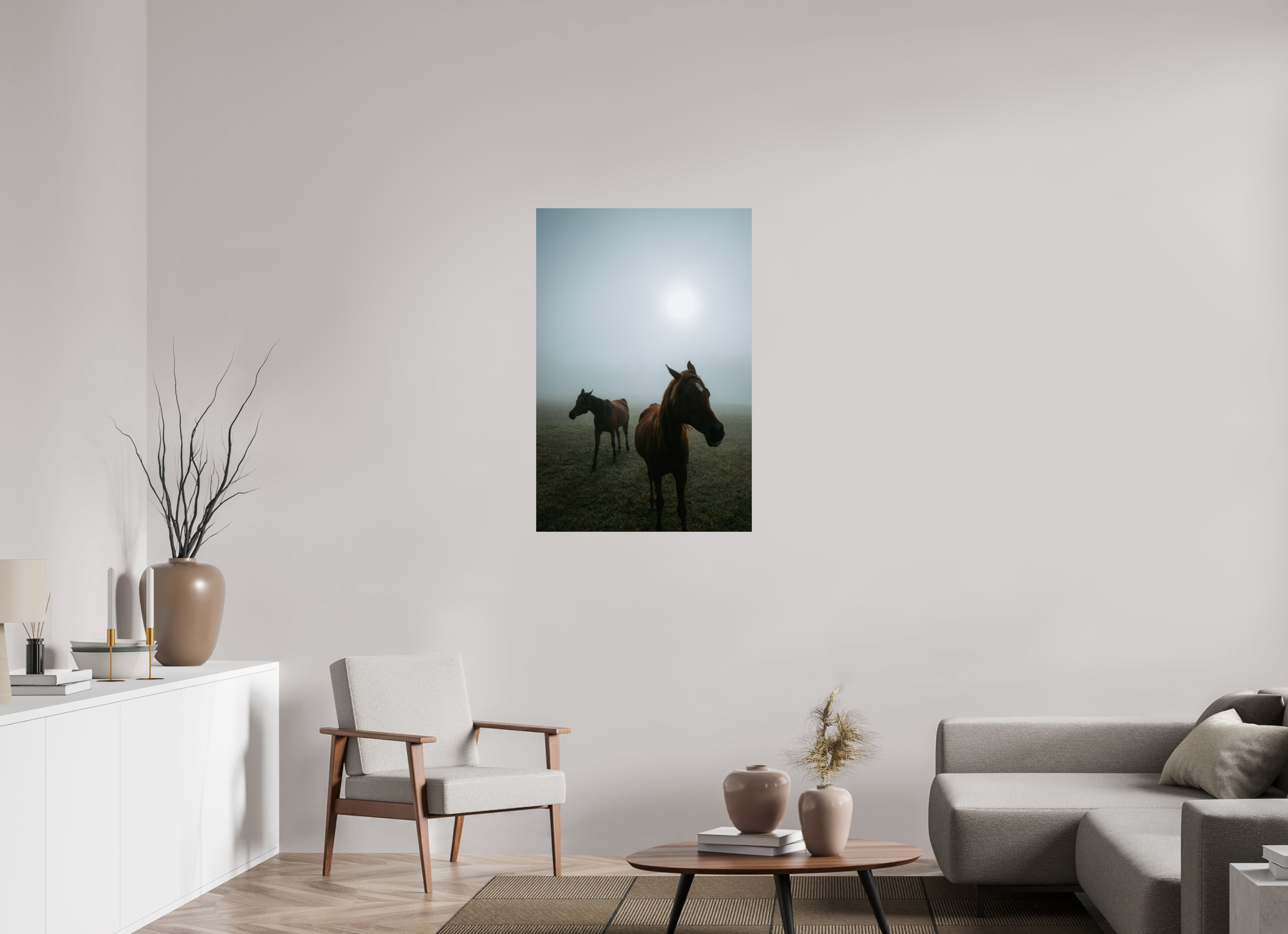 70 x 105 cm, Premium - Hahnemühle Photo Rag Baryta Pferde am Clausberg