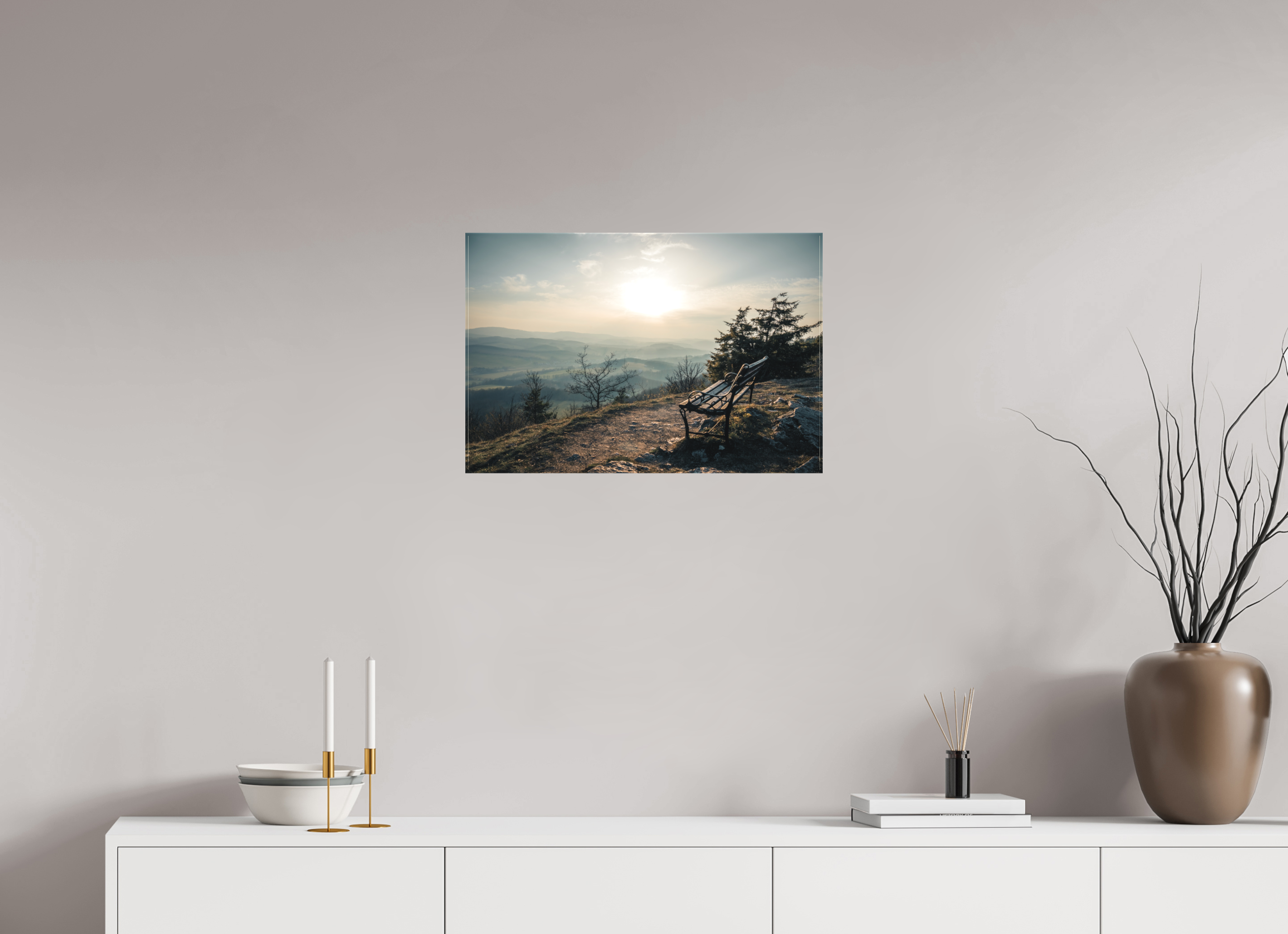60 x 40 cm, Leinwandprint, matt Hörselberg Sunset