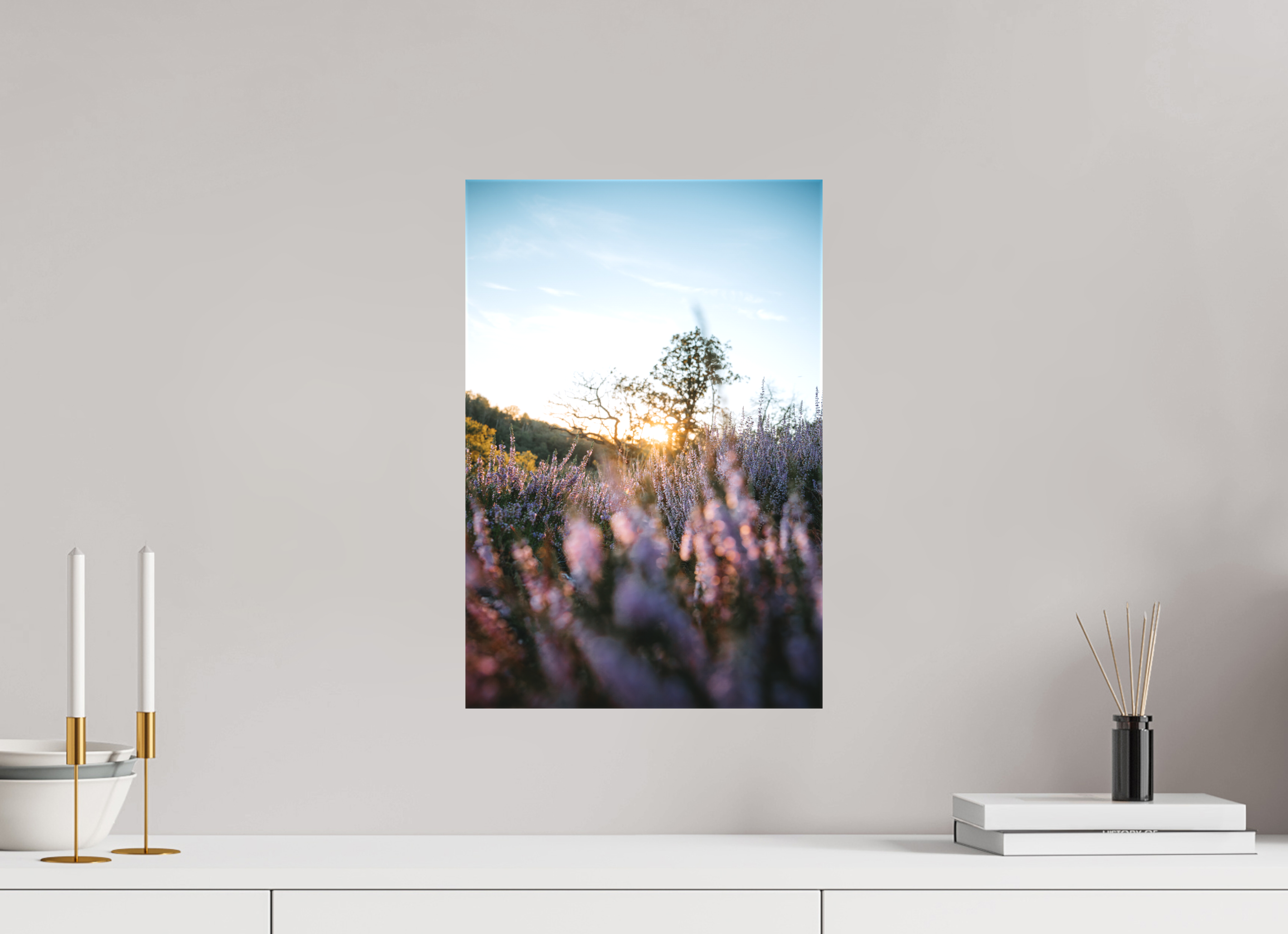 30 x 45 cm, Leinwandprint, matt Heidekraut