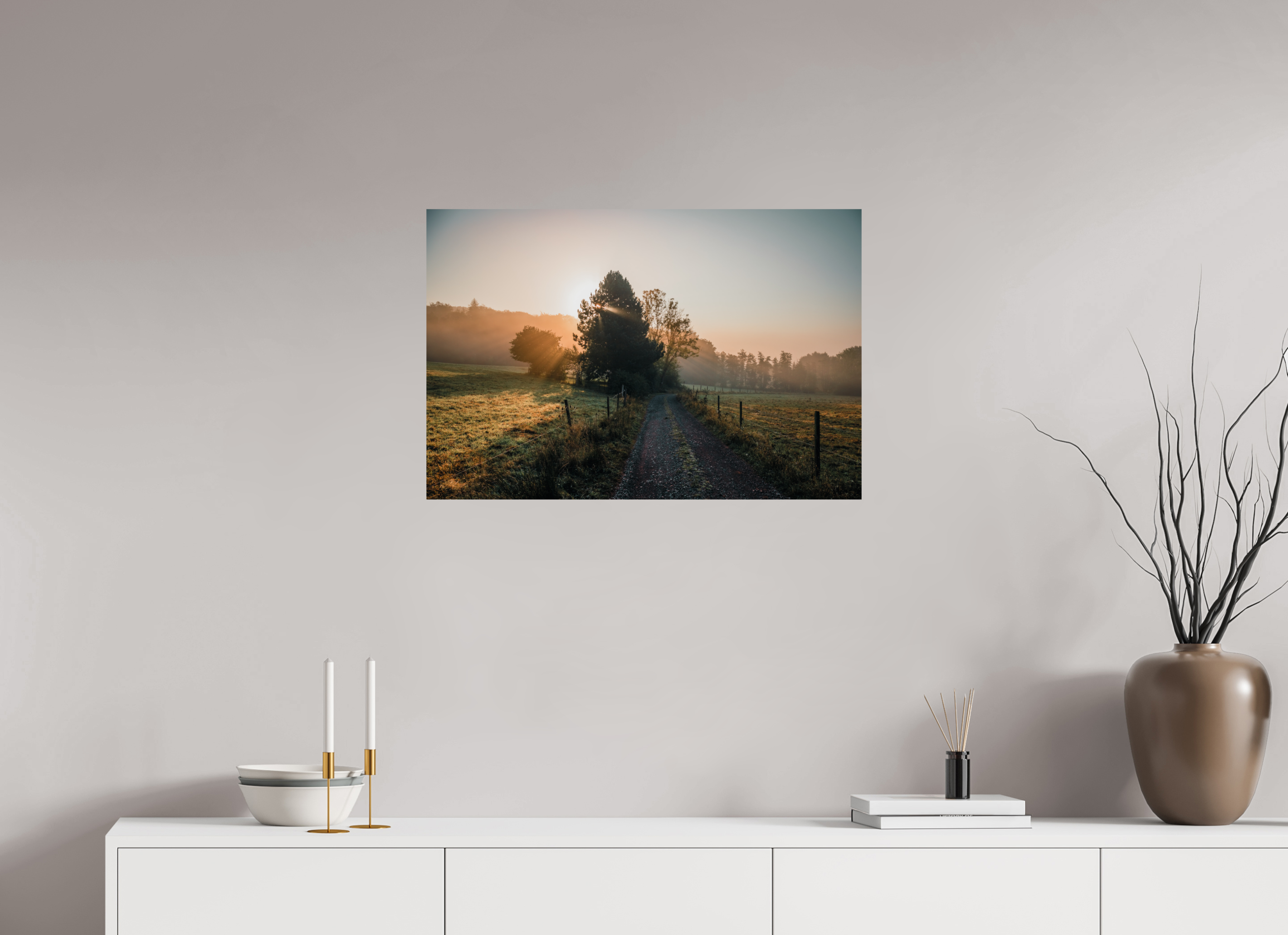 75 x 50 cm, Premium - Hahnemühle Photo Rag Baryta Road to Mosbach