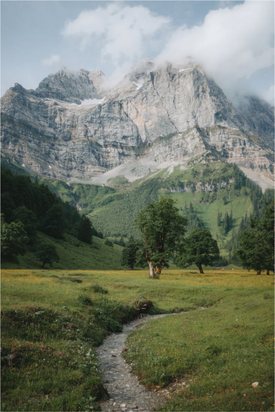 Naturaufnahme aus dem Karwendelgebirge – alpine Landschaft