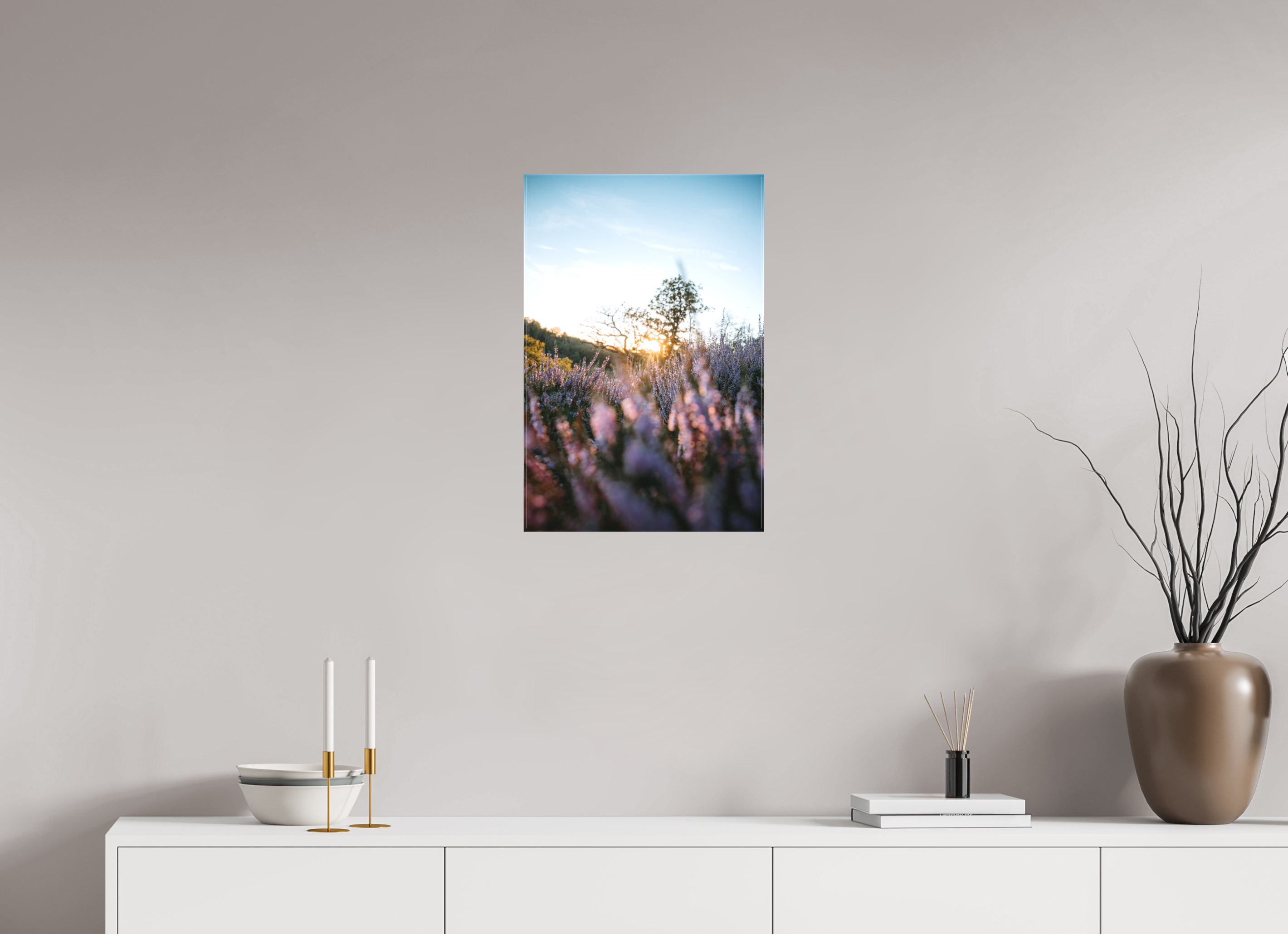 40 x 60 cm, Leinwandprint, matt Heidekraut