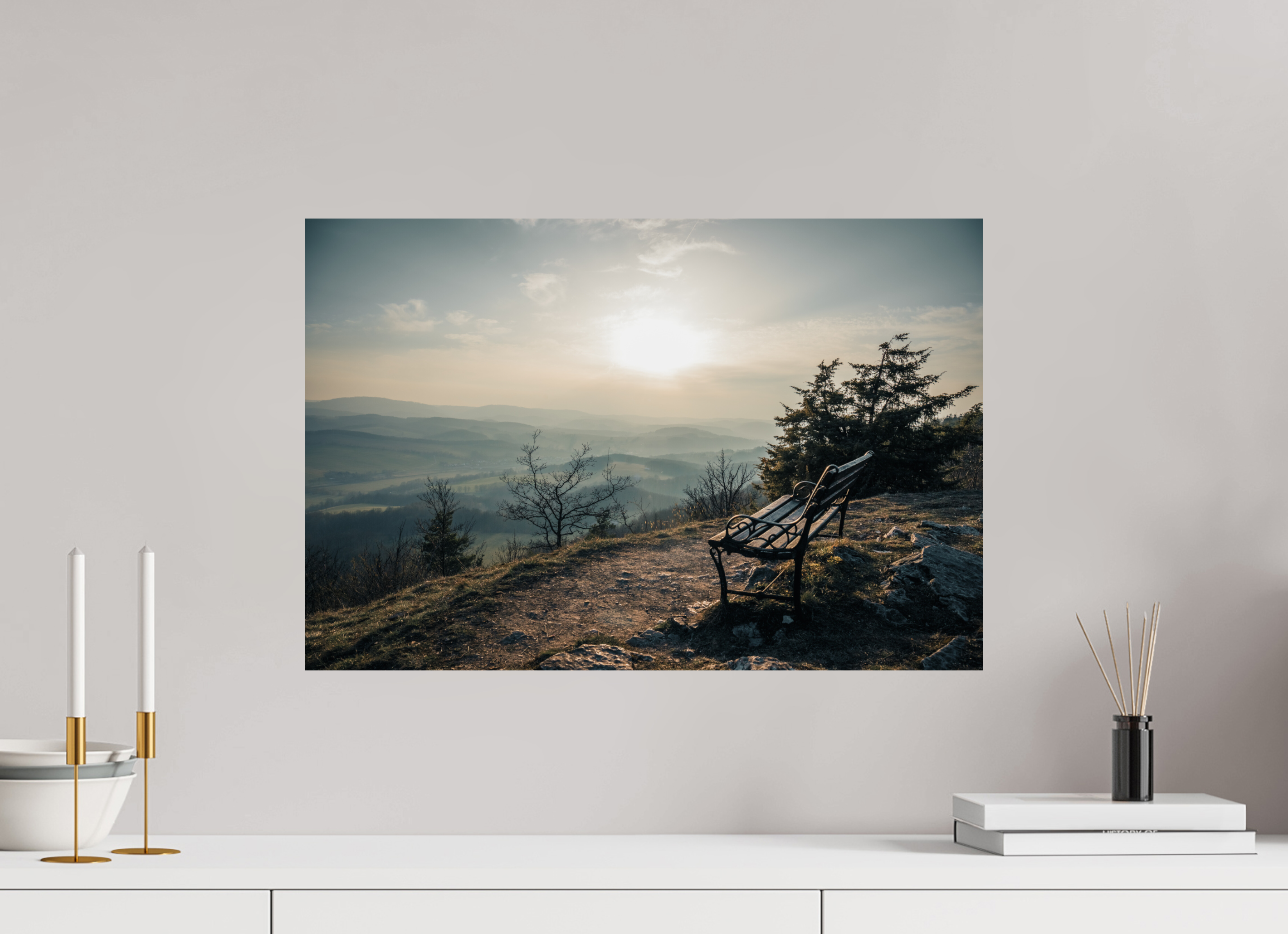 60 x 40 cm, Premium - Hahnemühle Photo Rag Baryta Hörselberg Sunset