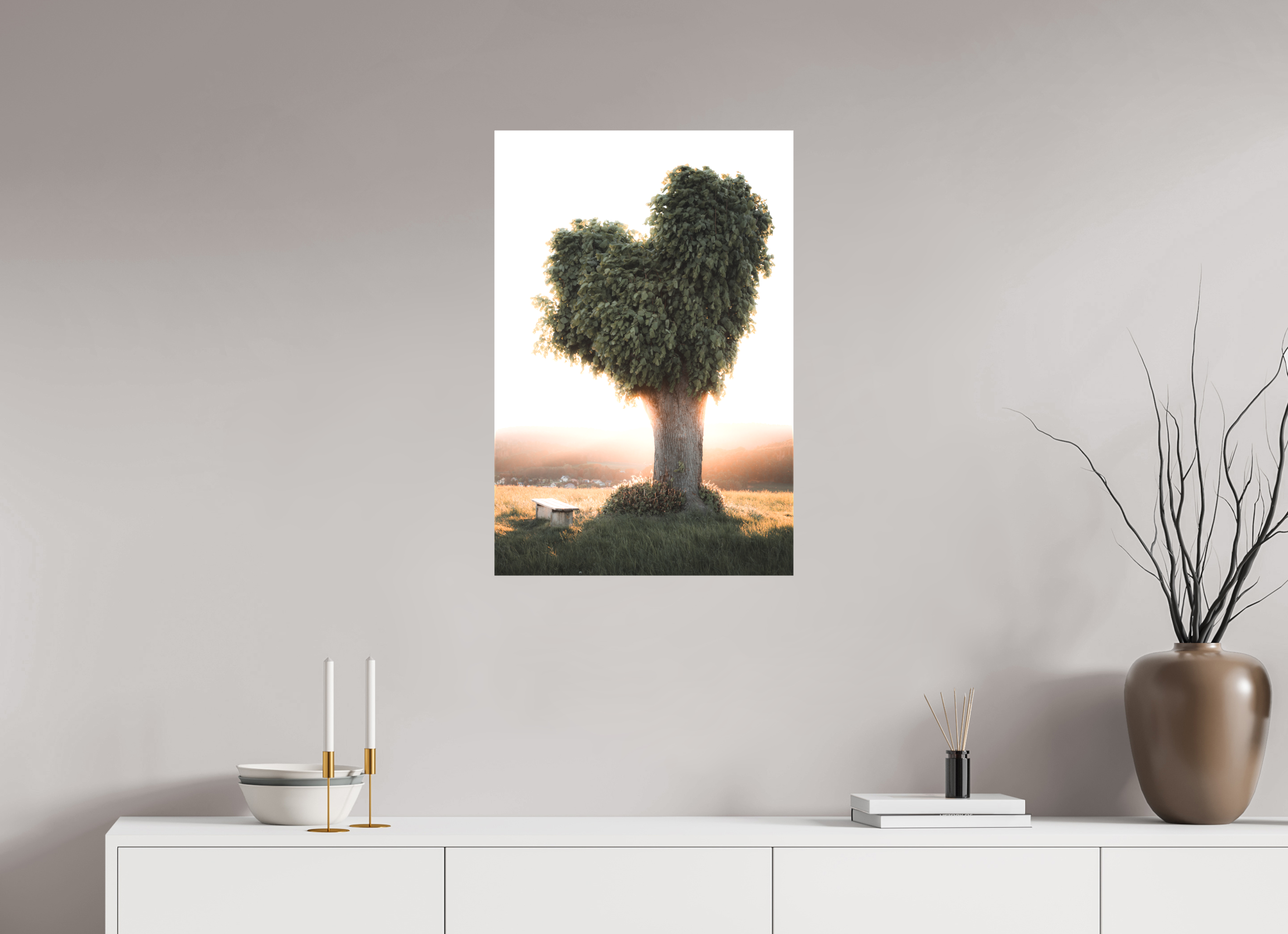 50 x 75 cm, Leinwandprint, matt Herzbaum Mosbach