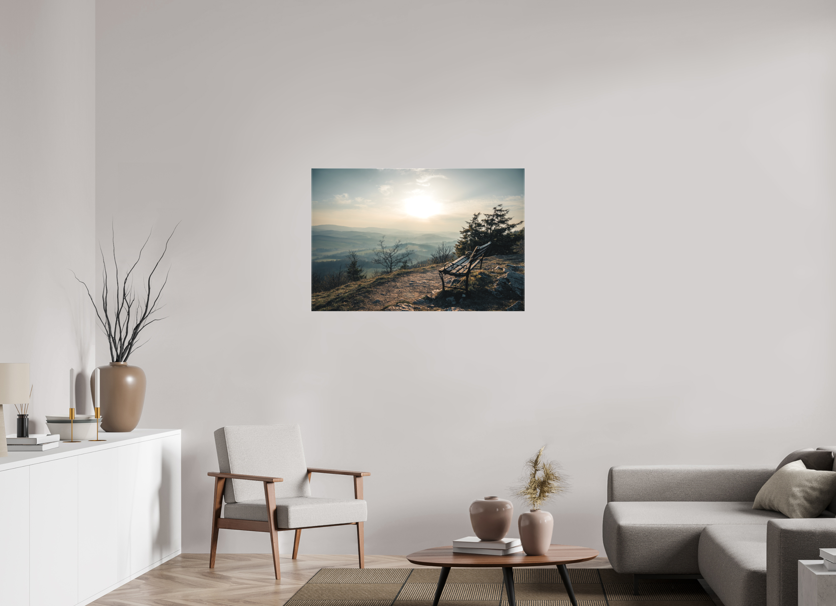 105 x 70 cm, Leinwandprint, matt Hörselberg Sunset