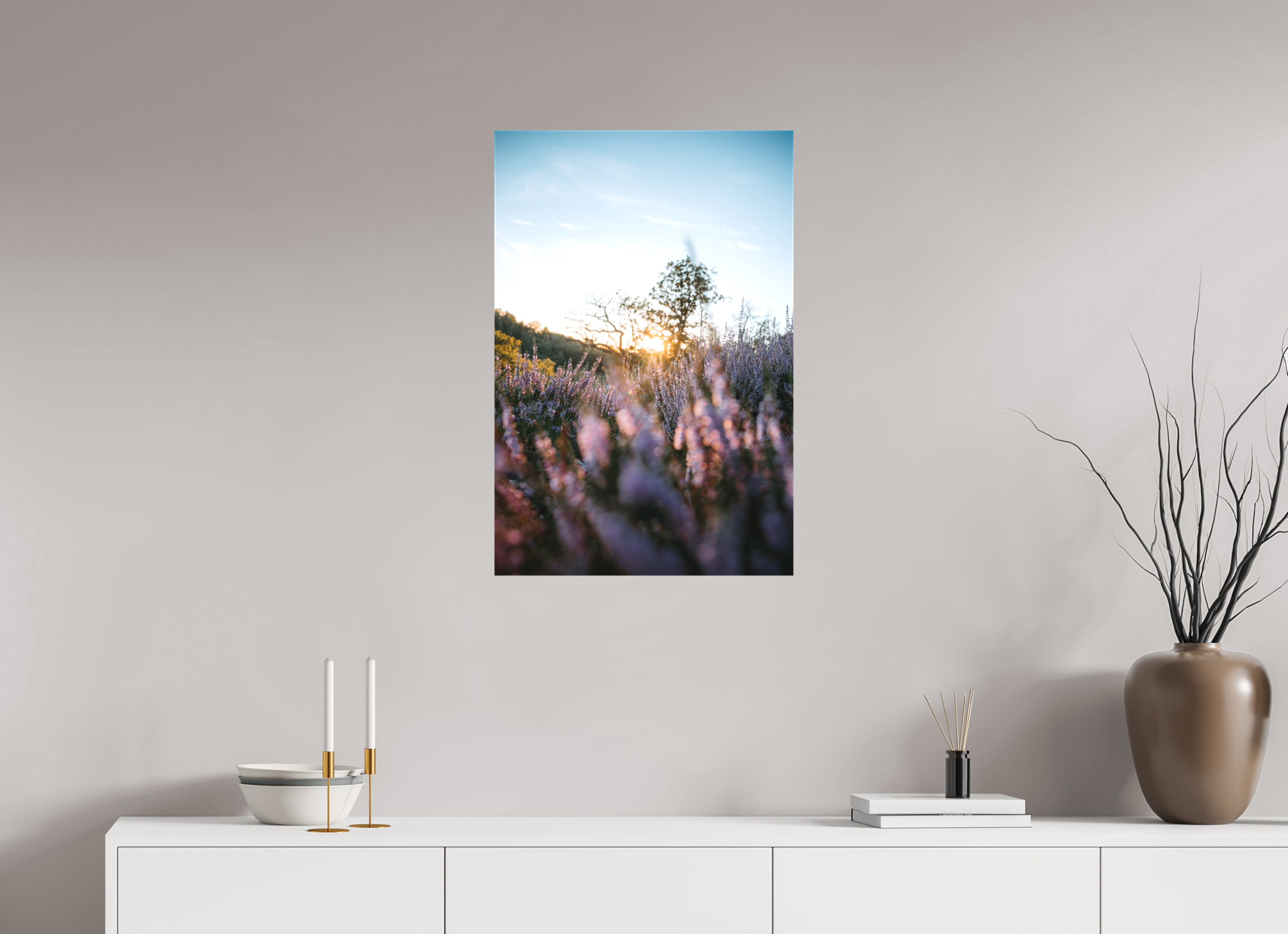 50 x 75 cm, Leinwandprint, matt Heidekraut