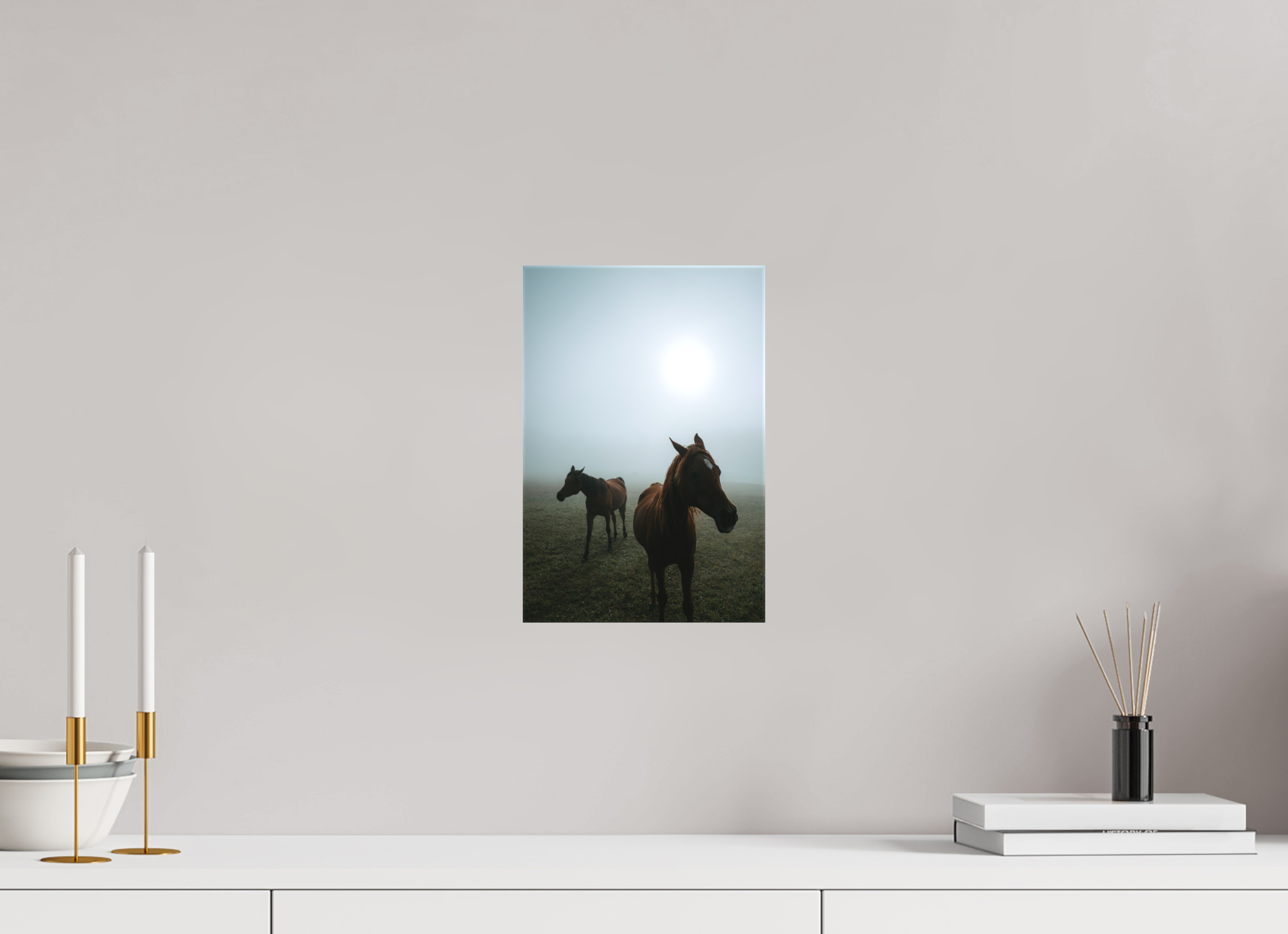 20 x 30 cm, Leinwandprint, matt Pferde am Clausberg