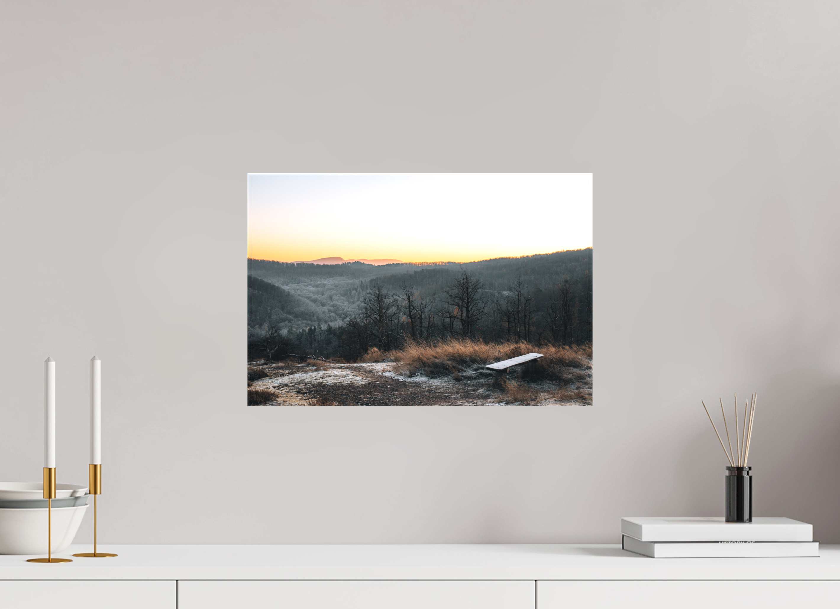 45 x 30 cm, Leinwandprint, matt Breitengescheid Sunrise