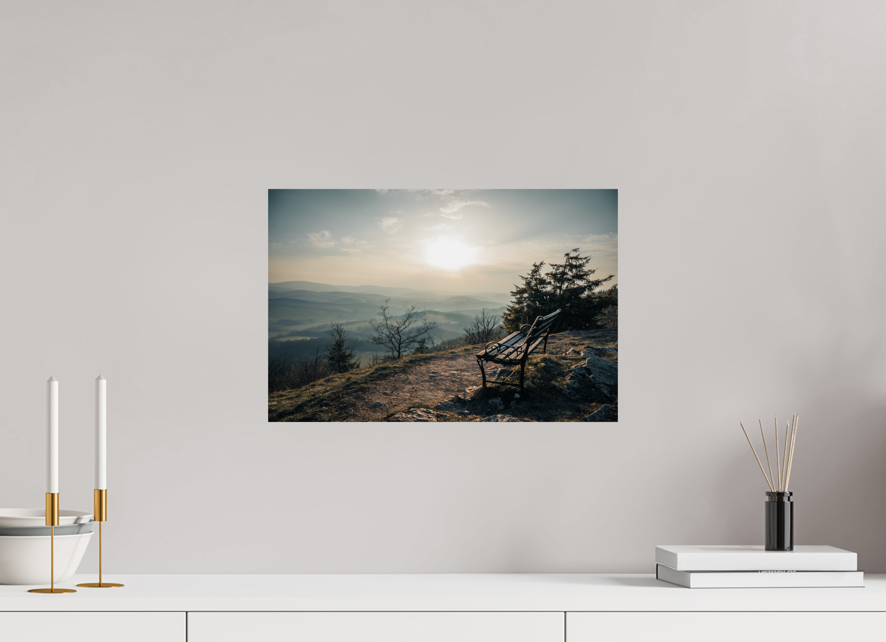 45 x 30 cm, Premium - Hahnemühle Photo Rag Baryta Hörselberg Sunset