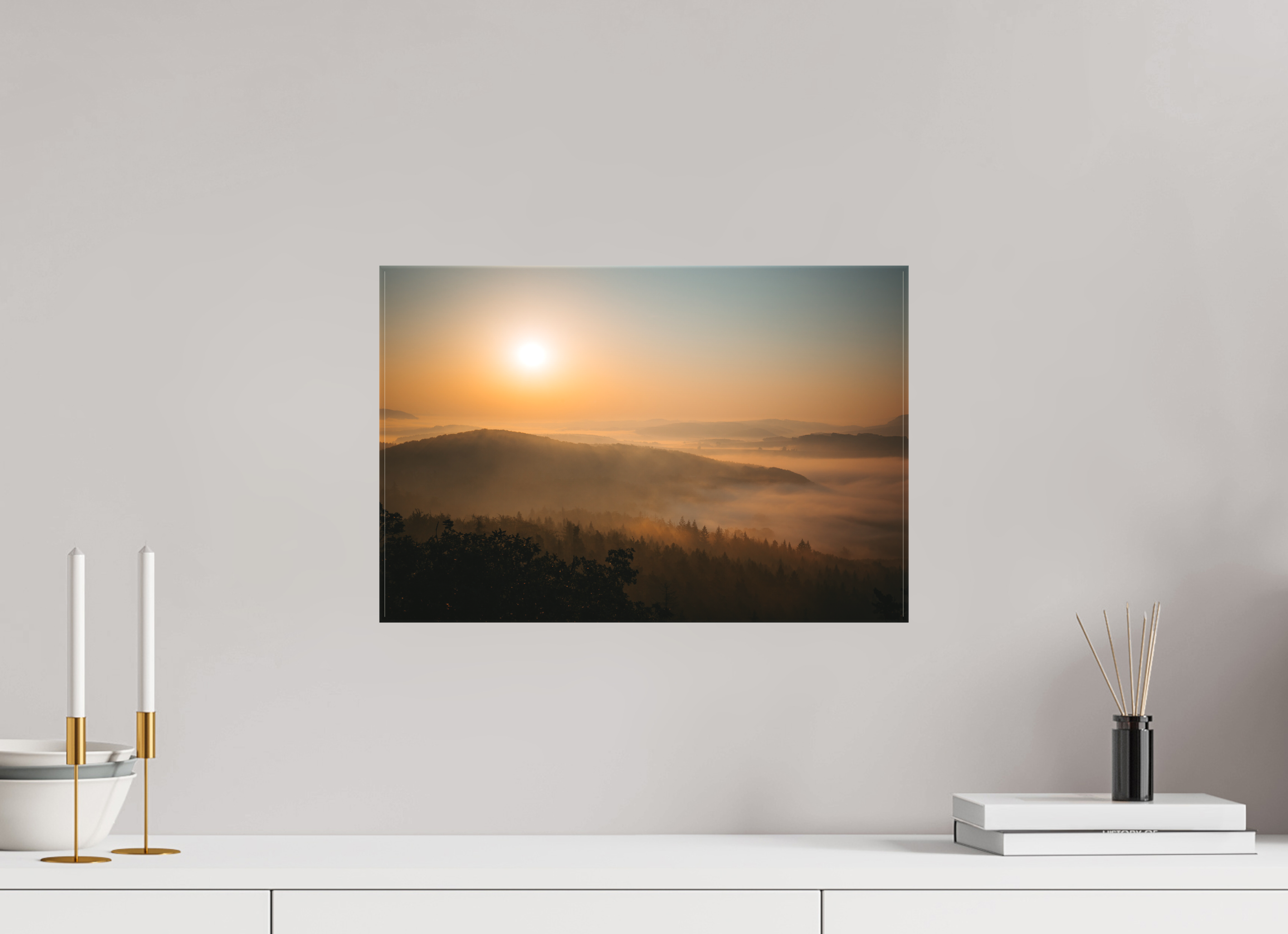 45 x 30 cm, Leinwandprint, matt Drachenstein Sunrise