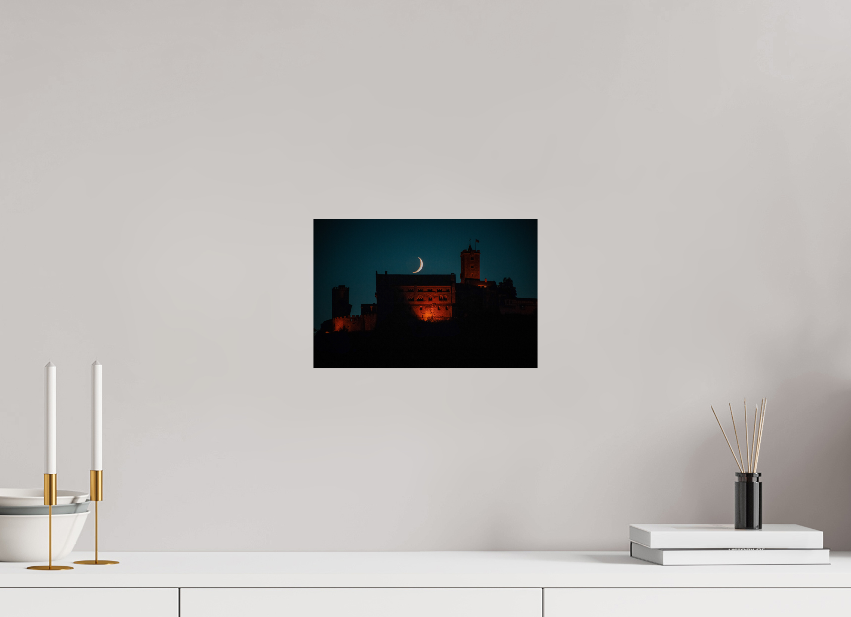 30 x 20 cm, Premium - Hahnemühle Photo Rag Baryta Wartburg mit Mond