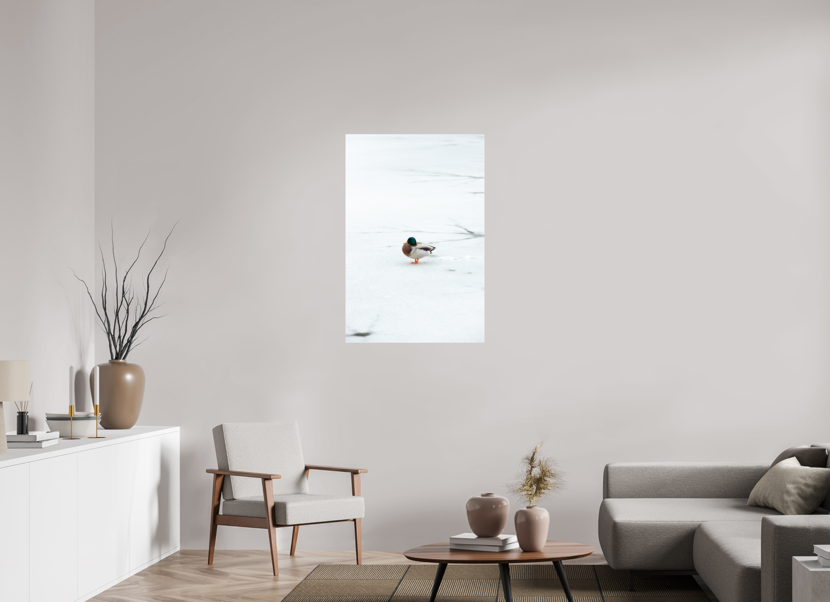 70 x 105 cm, Premium - Hahnemühle Photo Rag Baryta Ente auf dem Prinzenteich