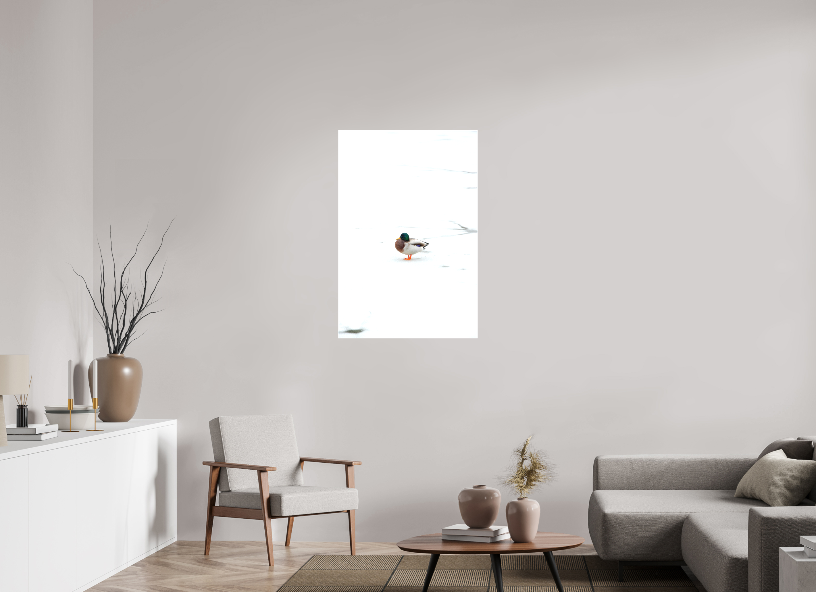 70 x 105 cm, Leinwandprint, matt Ente auf dem Prinzenteich