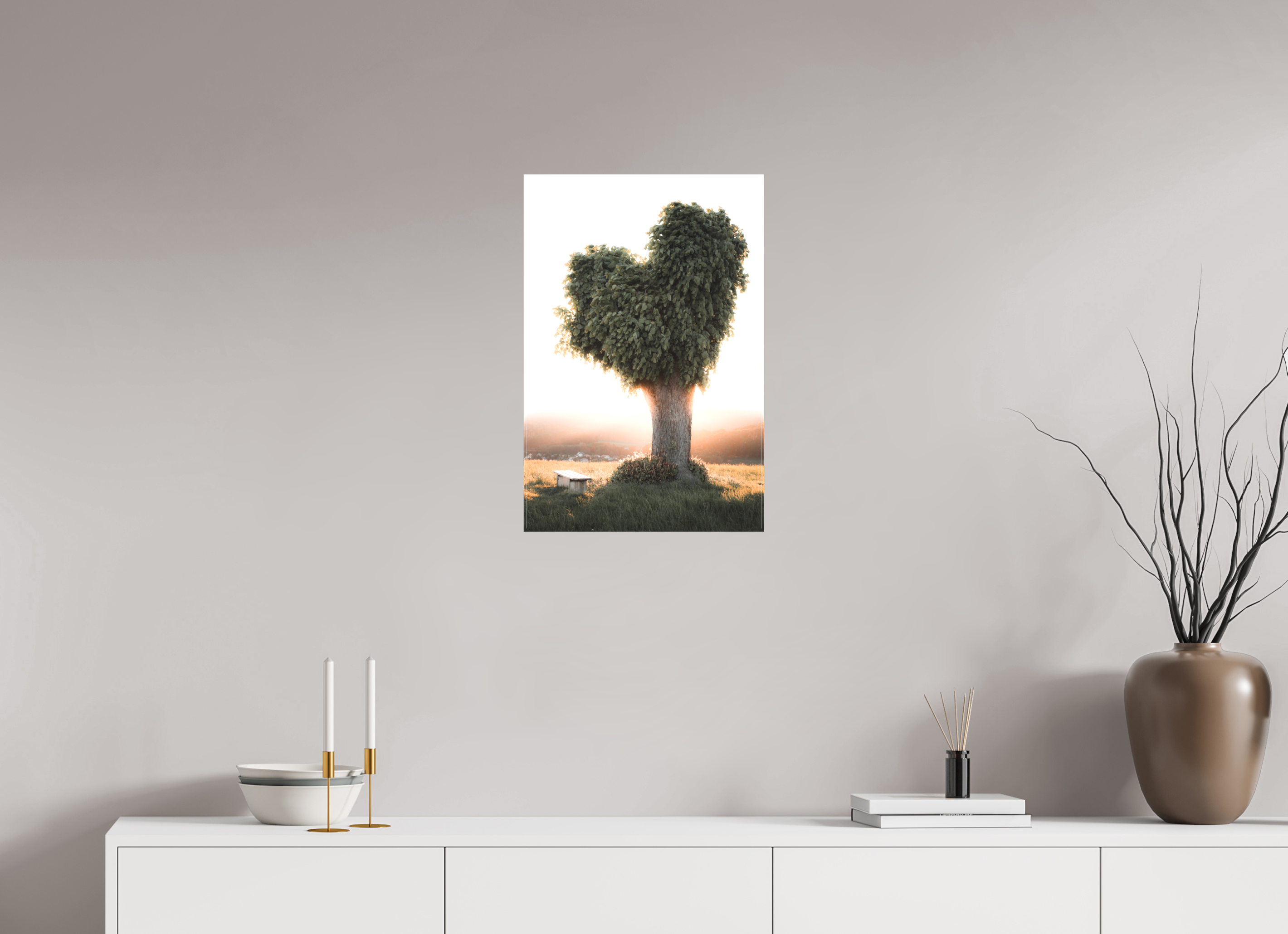 40 x 60 cm, Leinwandprint, matt Herzbaum Mosbach