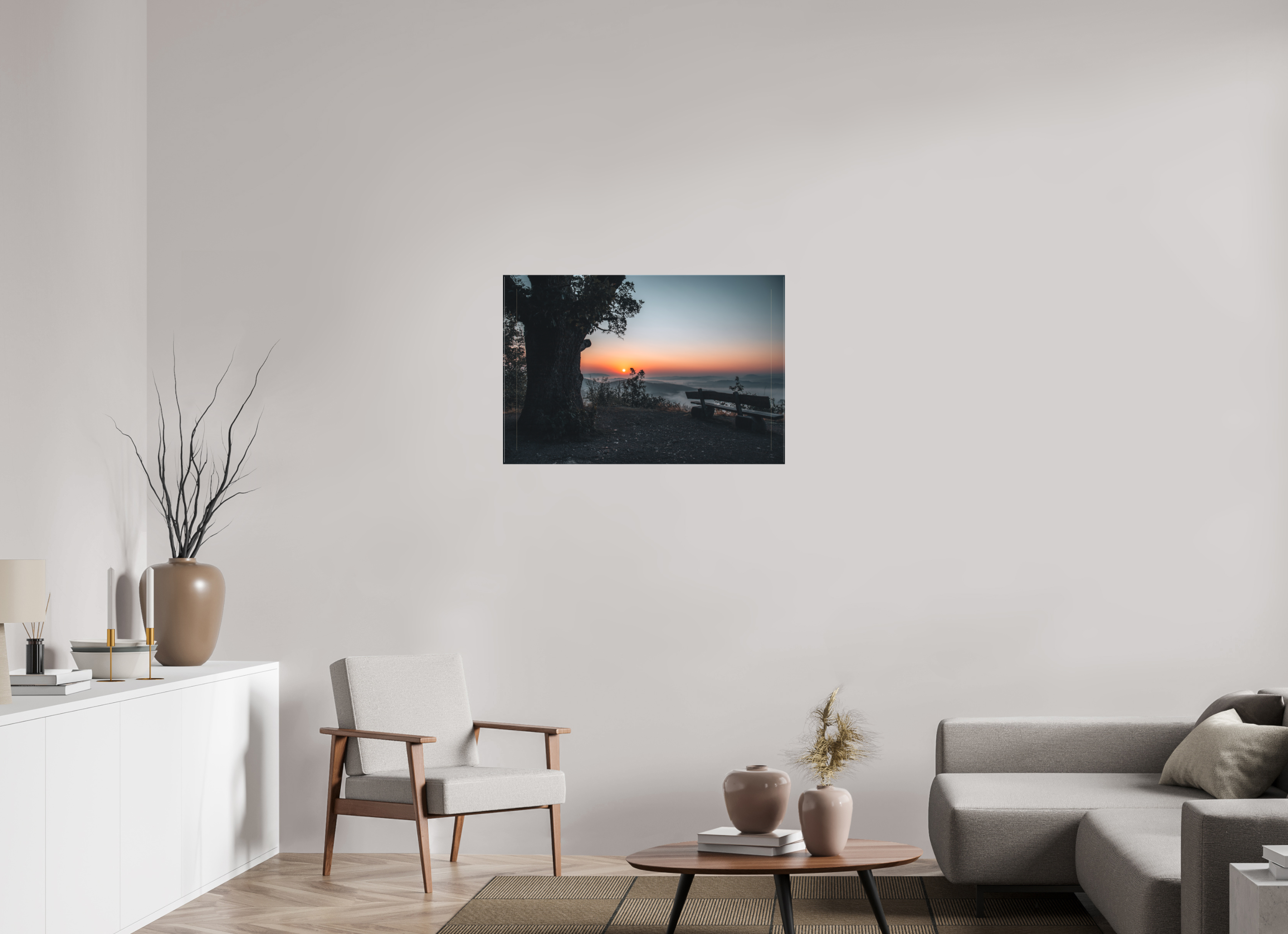 90 x 60 cm, Leinwandprint, matt Drachenstein Sunrise 2