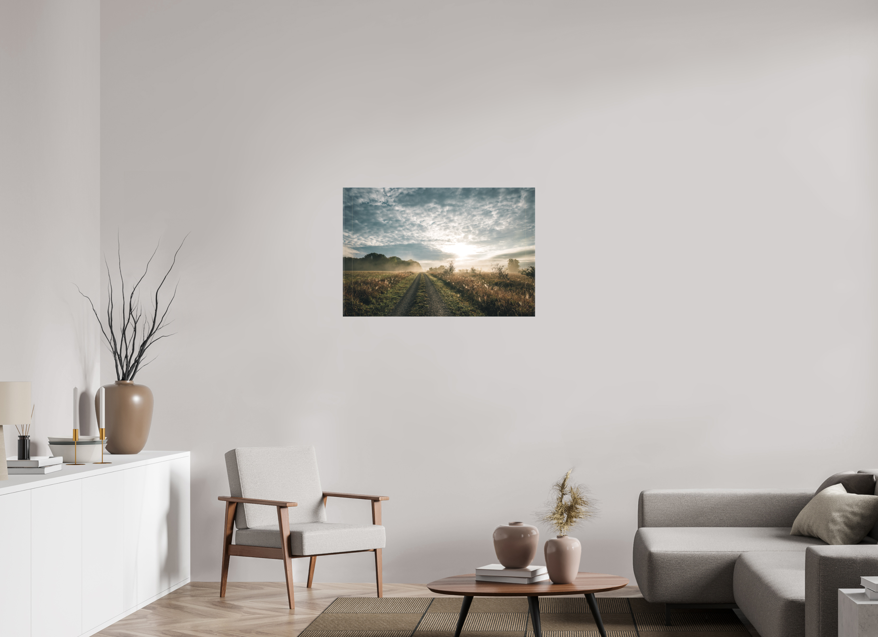 90 x 60 cm, Leinwandprint, matt Hainich Sunrise