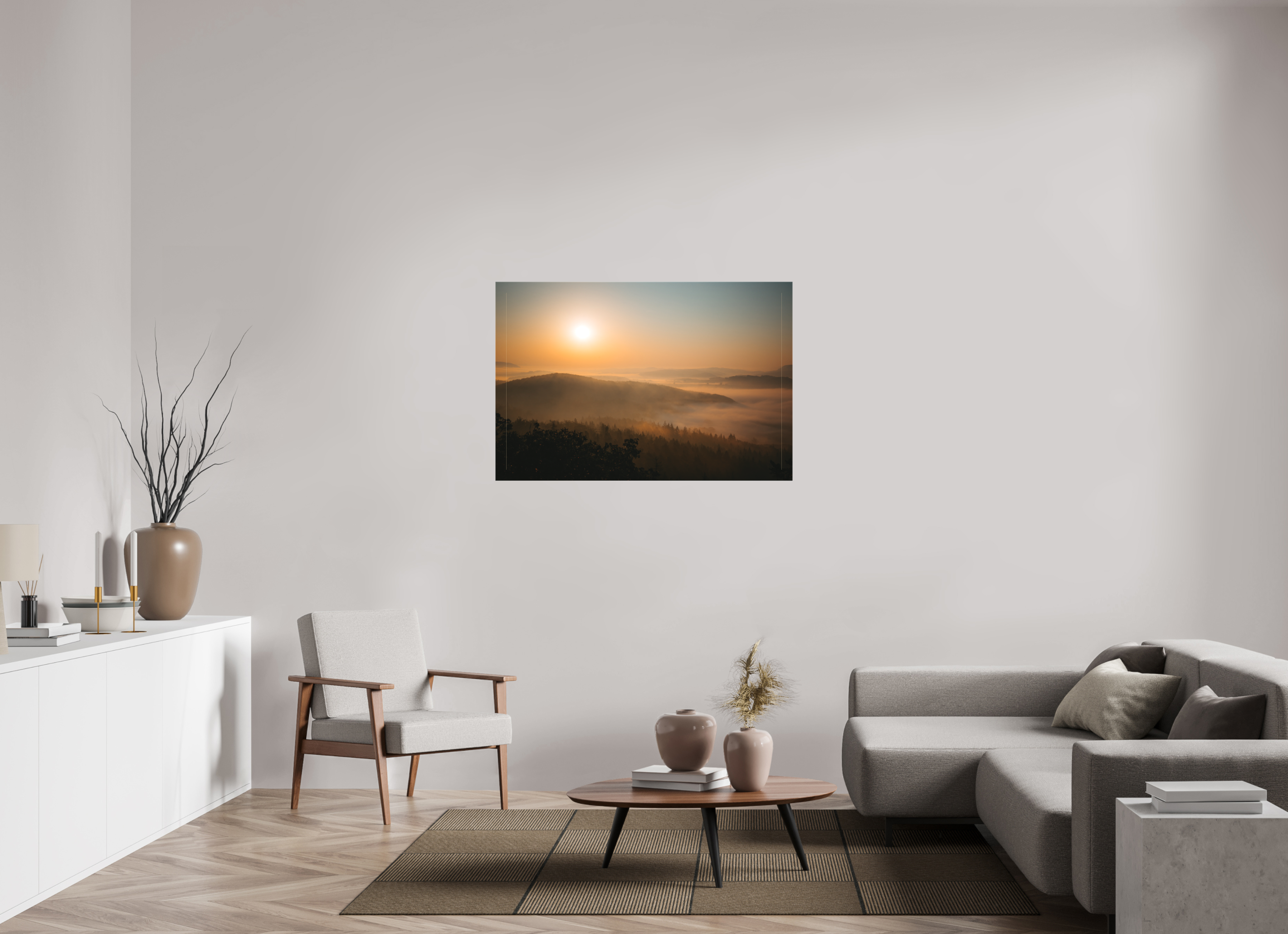 120 x 80 cm, Leinwandprint, matt Drachenstein Sunrise