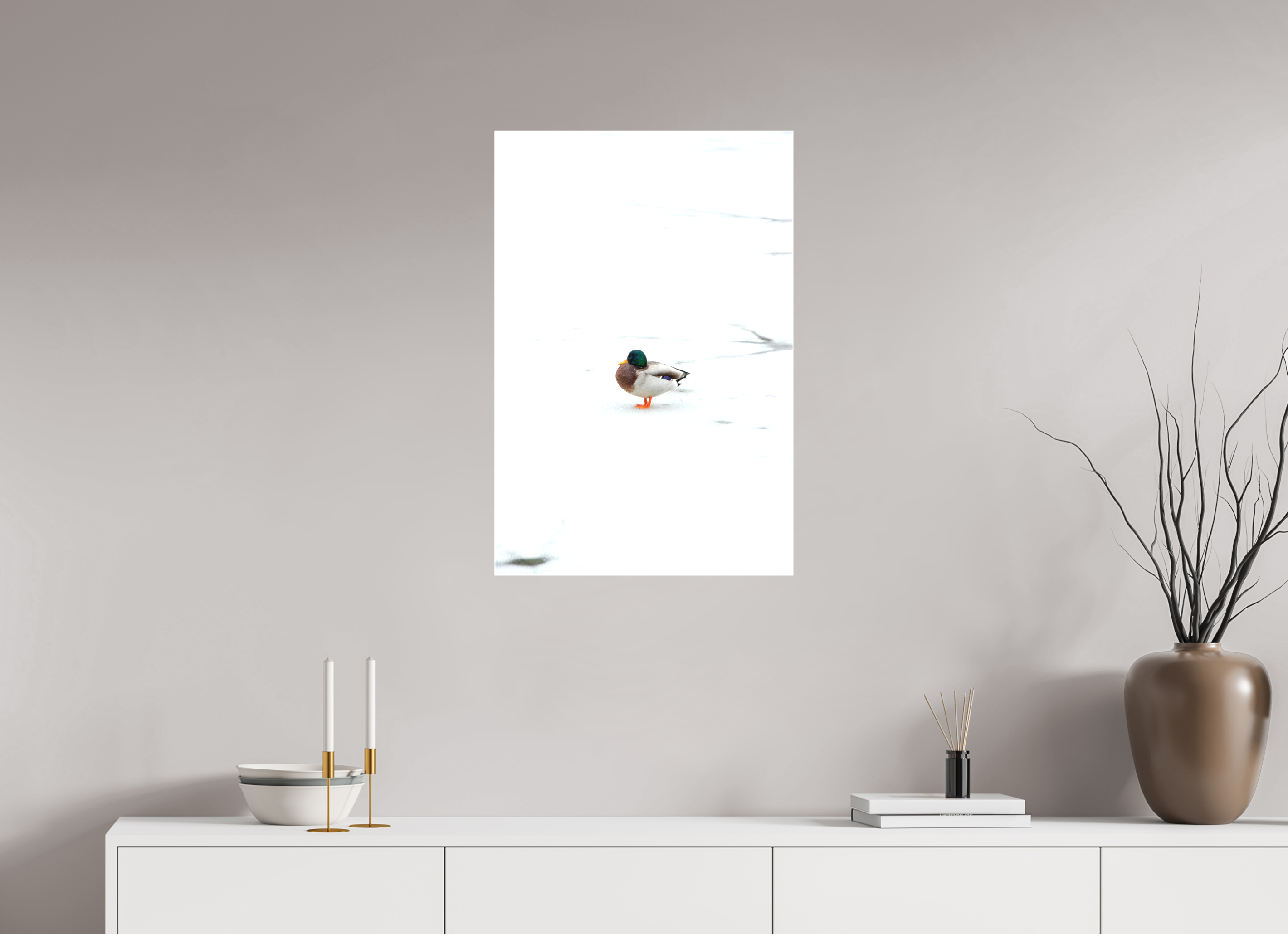 50 x 75 cm, Leinwandprint, matt Ente auf dem Prinzenteich