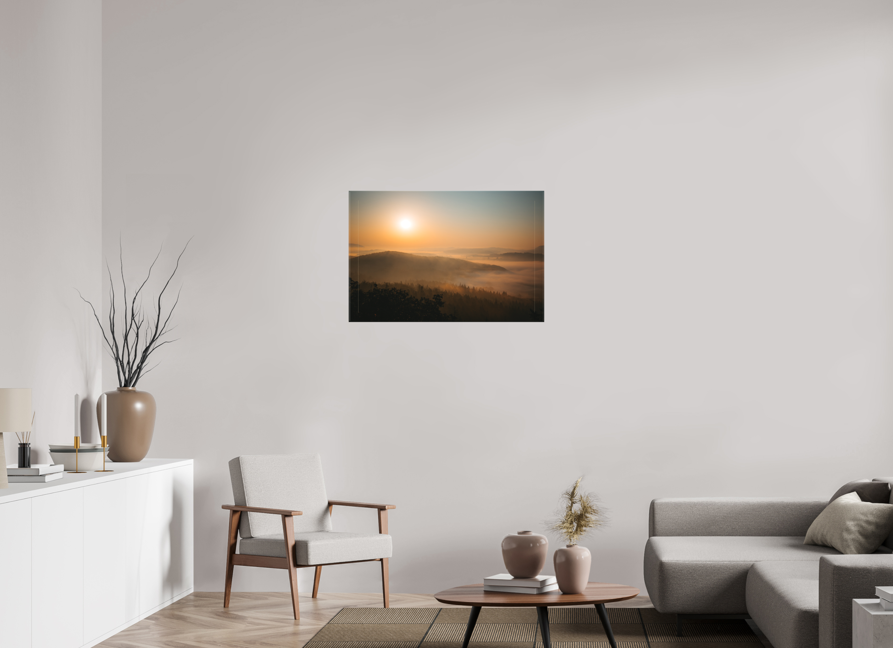 90 x 60 cm, Leinwandprint, matt Drachenstein Sunrise