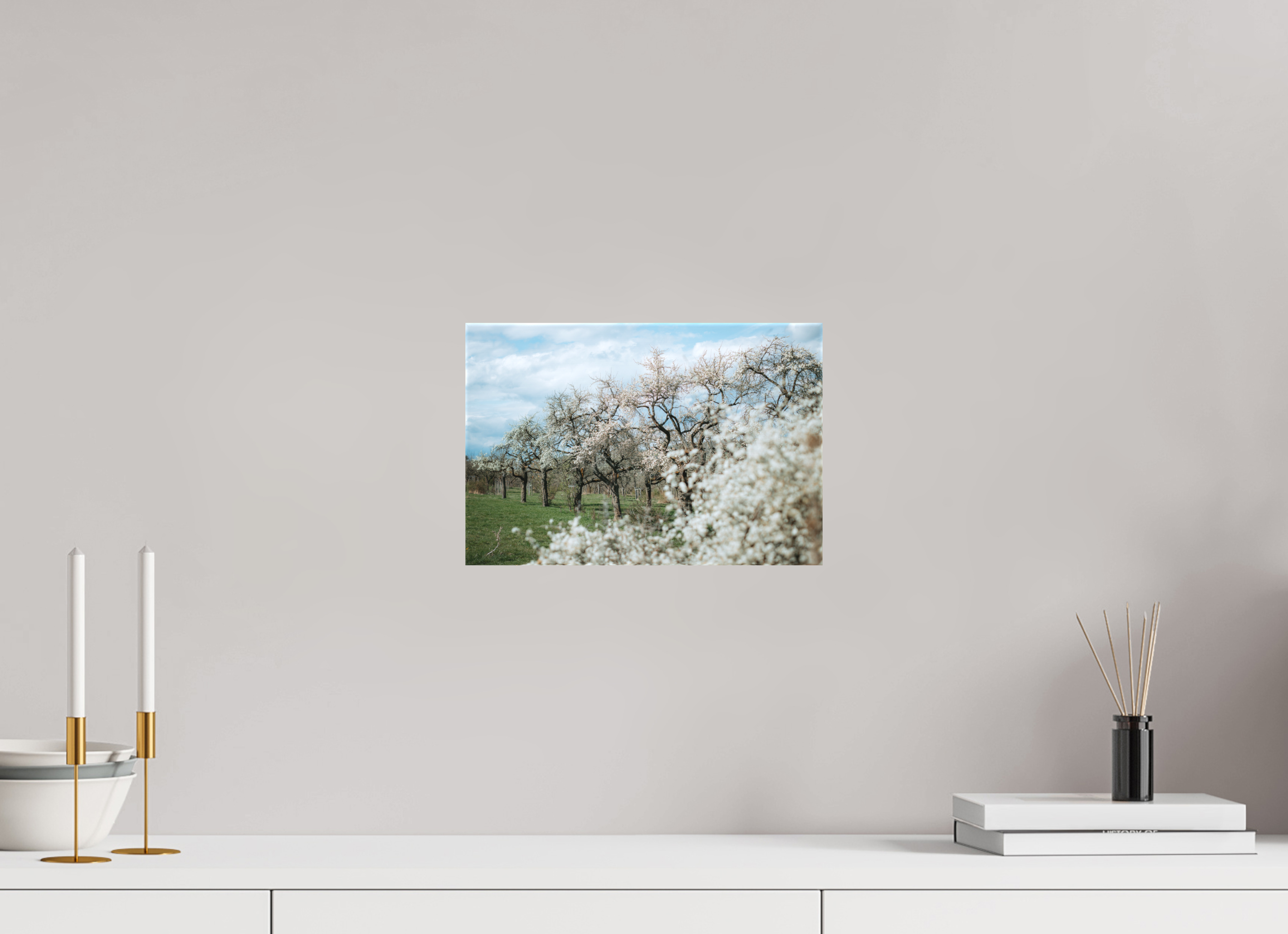 30 x 20 cm, Leinwandprint, matt Kirschblüte