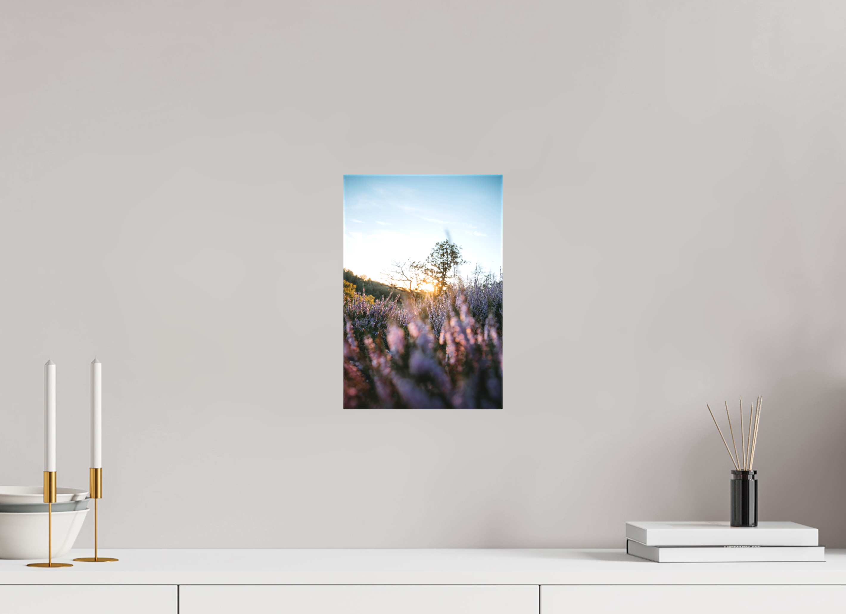 20 x 30 cm, Leinwandprint, matt Heidekraut