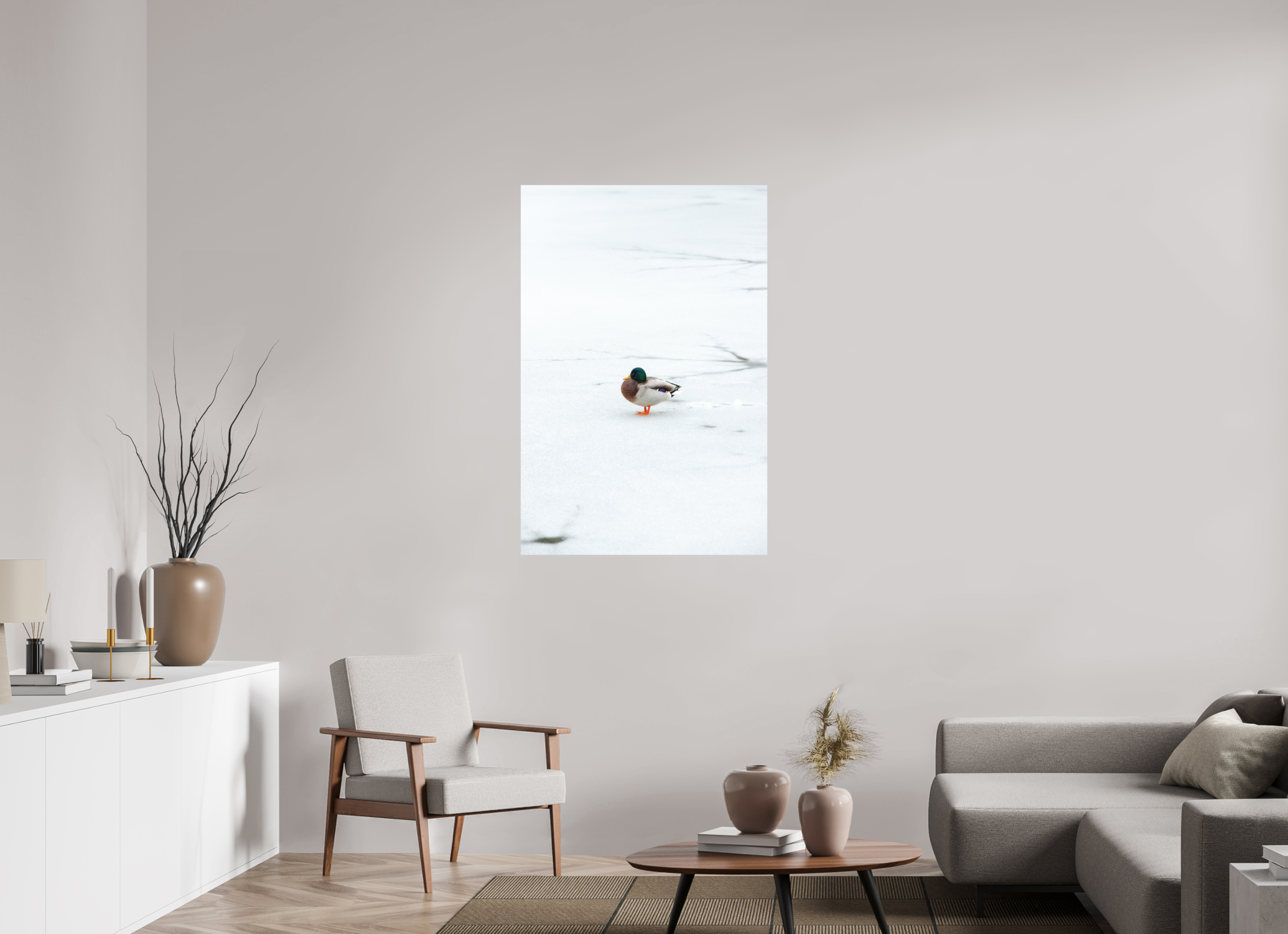 80 x 120 cm, Standard - Fuji Crystal Archive Silk Ente auf dem Prinzenteich