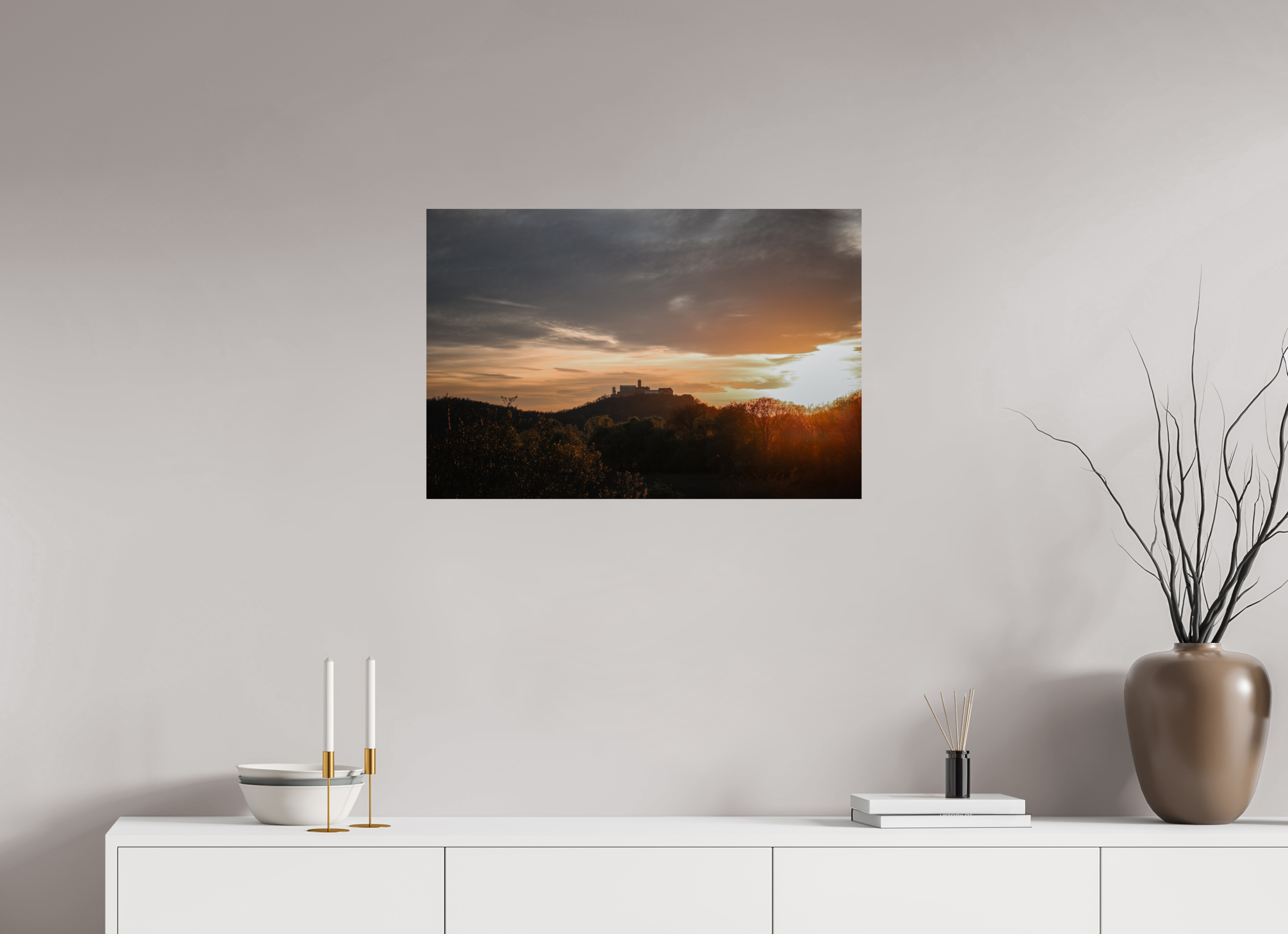 75 x 50 cm, Premium - Hahnemühle Photo Rag Baryta Wartburg Sunset