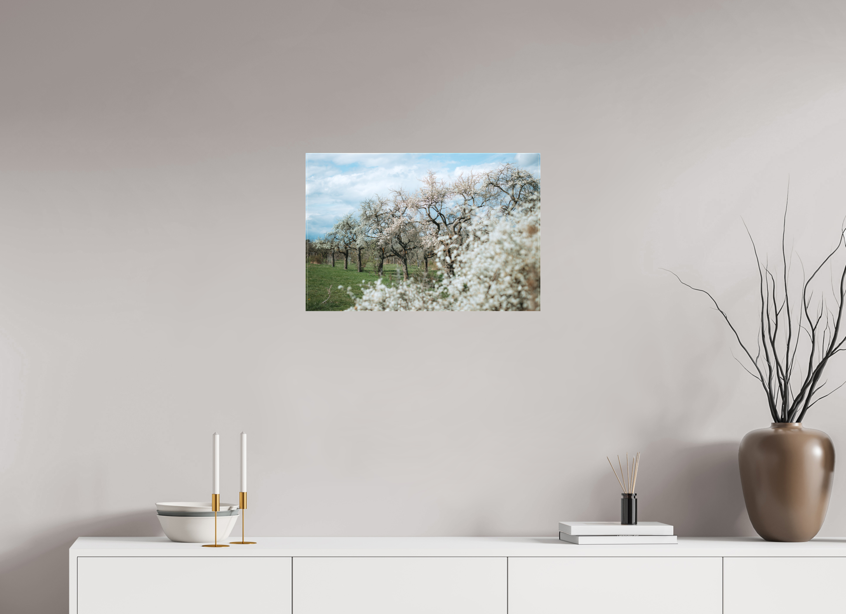 60 x 40 cm, Leinwandprint, matt Kirschblüte