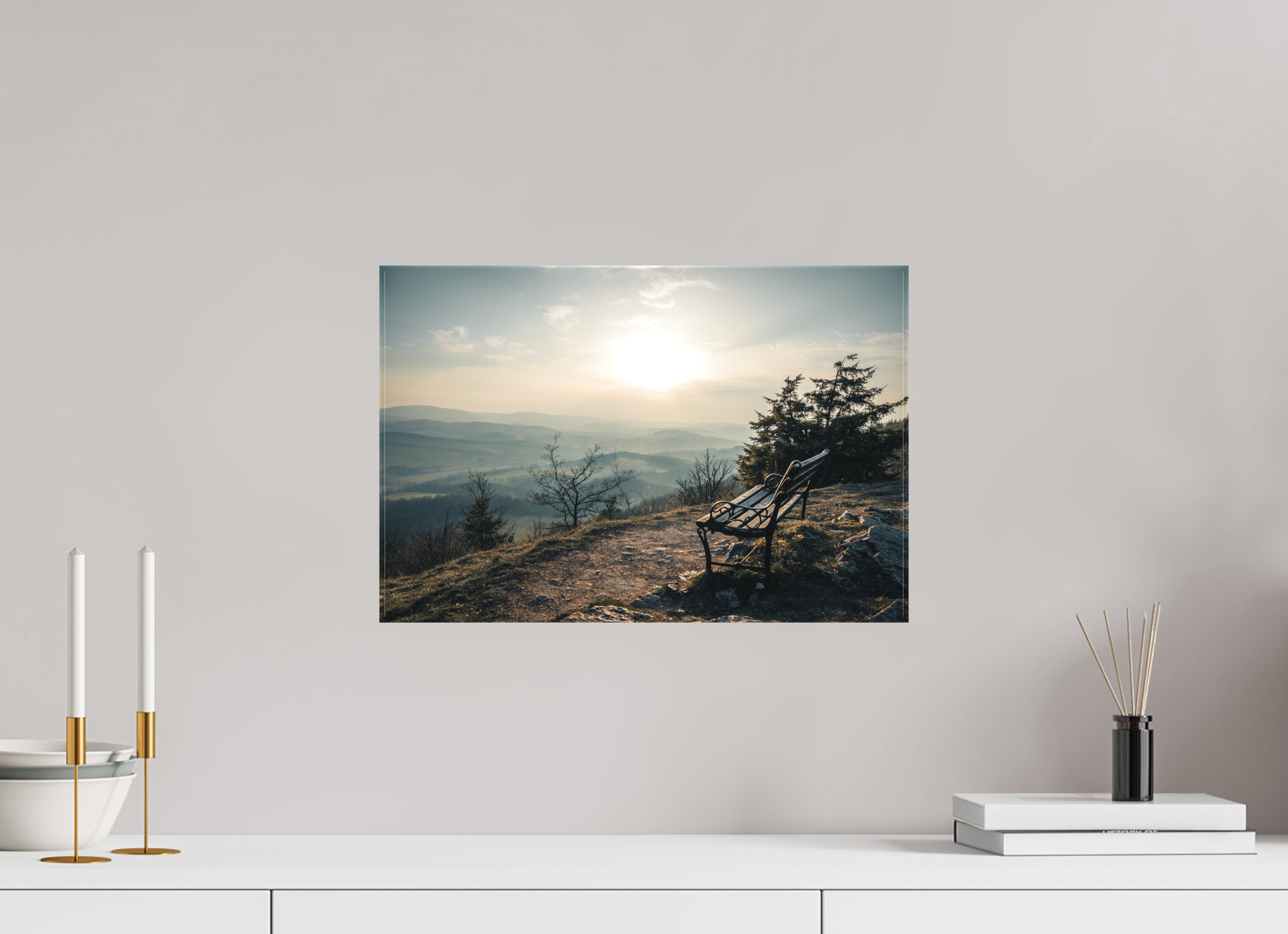 45 x 30 cm, Leinwandprint, matt Hörselberg Sunset