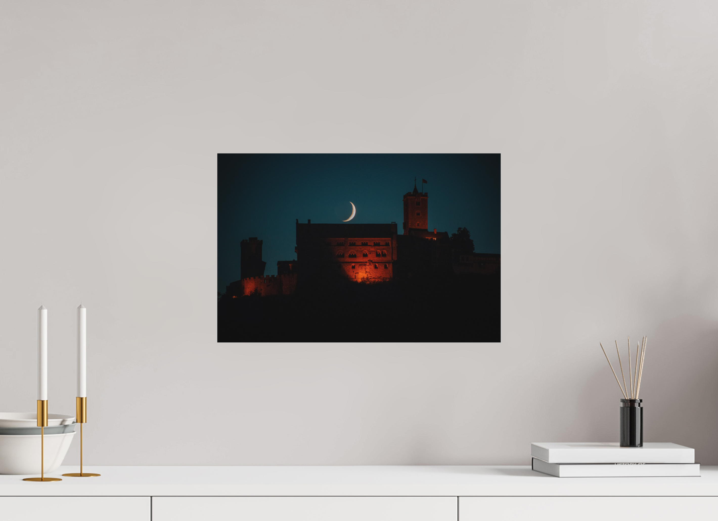 45 x 30 cm, Standard - Fuji Crystal Archive Silk Wartburg mit Mond