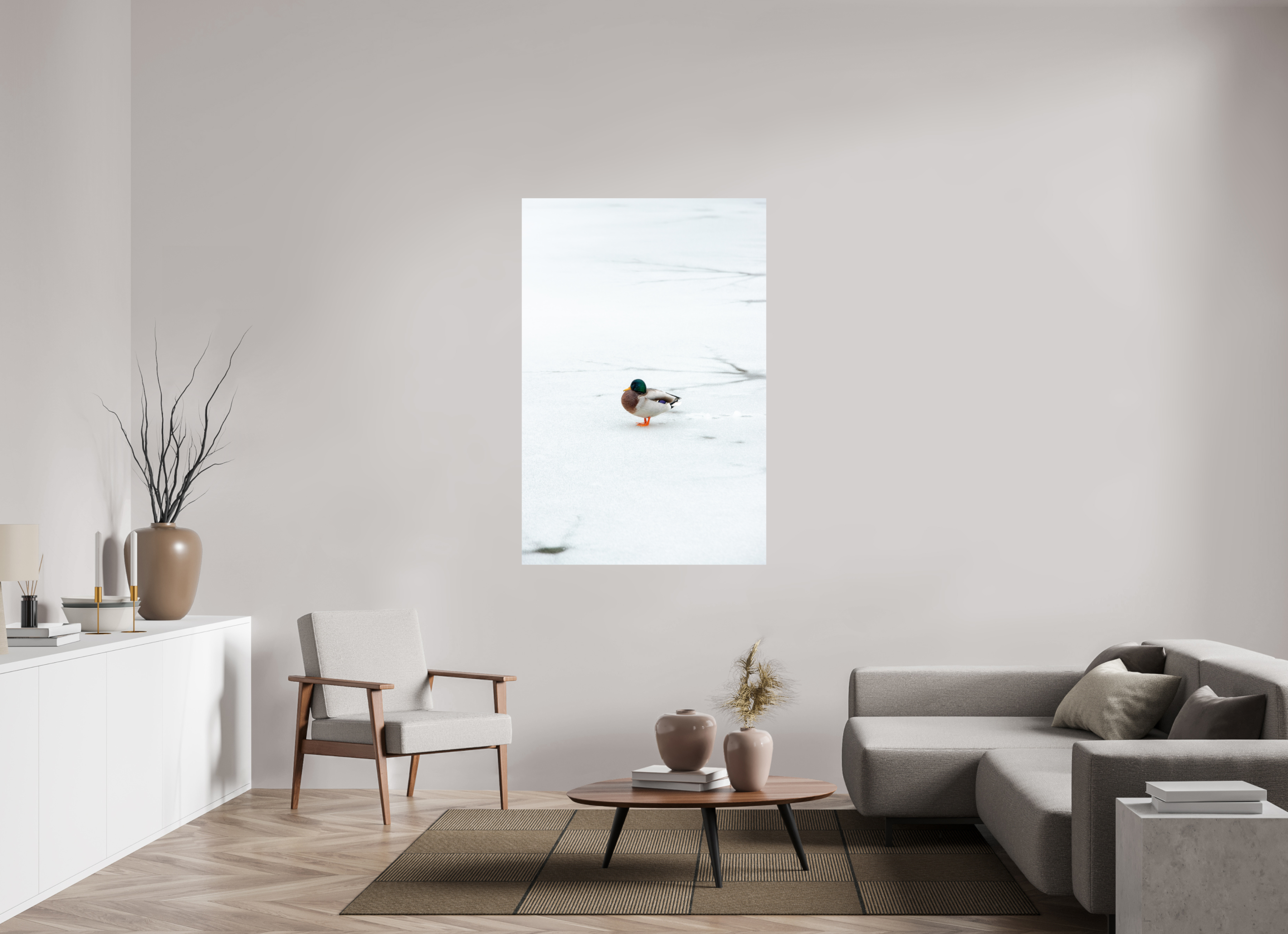 100 x 150 cm, Premium - Hahnemühle Photo Rag Baryta Ente auf dem Prinzenteich