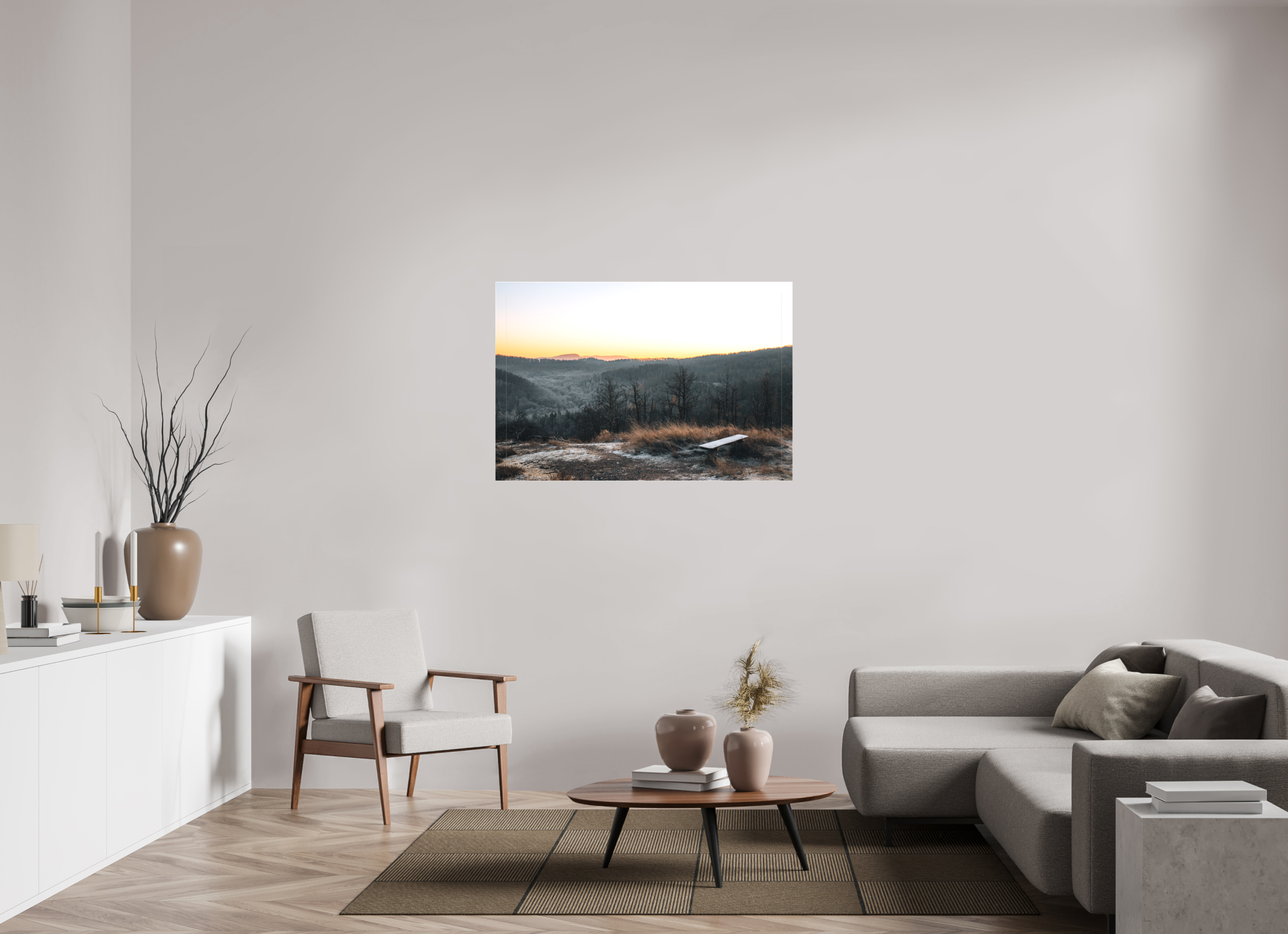 120 x 80 cm, Leinwandprint, matt Breitengescheid Sunrise