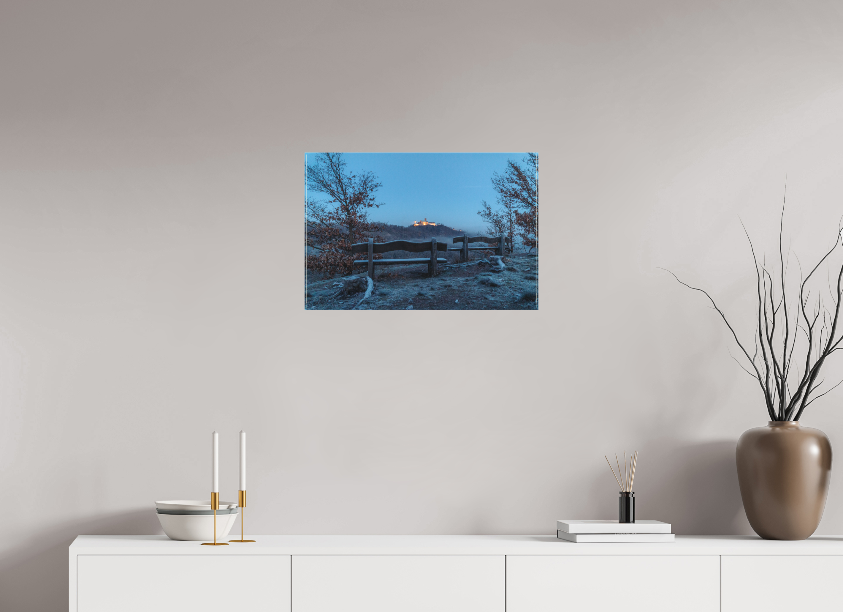 60 x 40 cm, Leinwandprint, matt Wartburg Winter