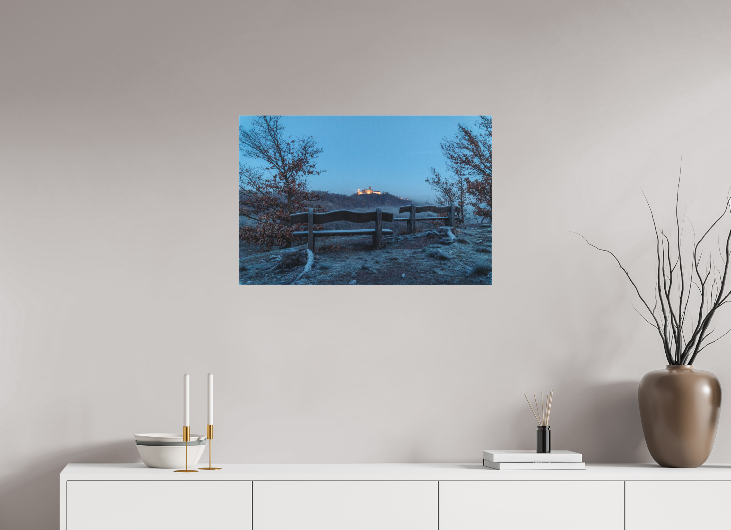 75 x 50 cm, Leinwandprint, matt Wartburg Winter