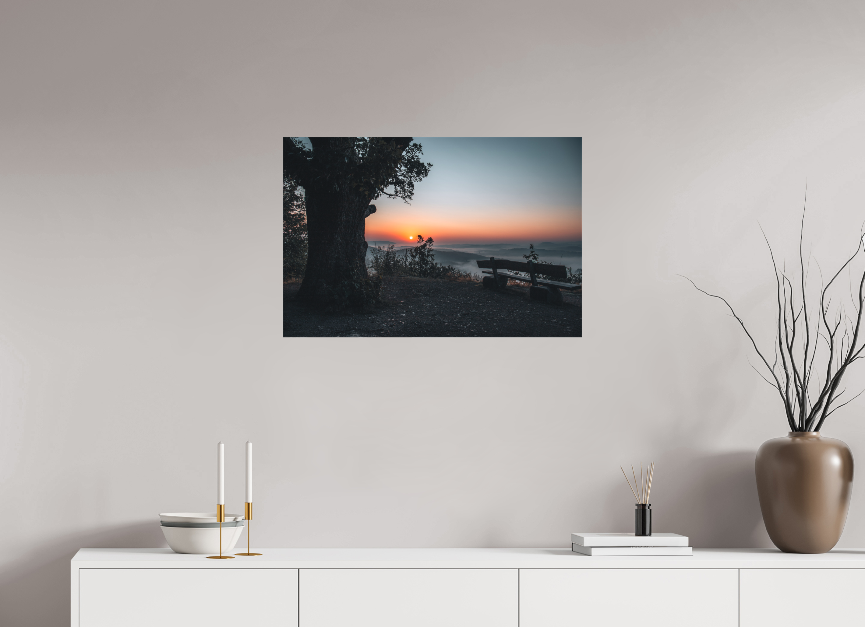 75 x 50 cm, Leinwandprint, matt Drachenstein Sunrise 2