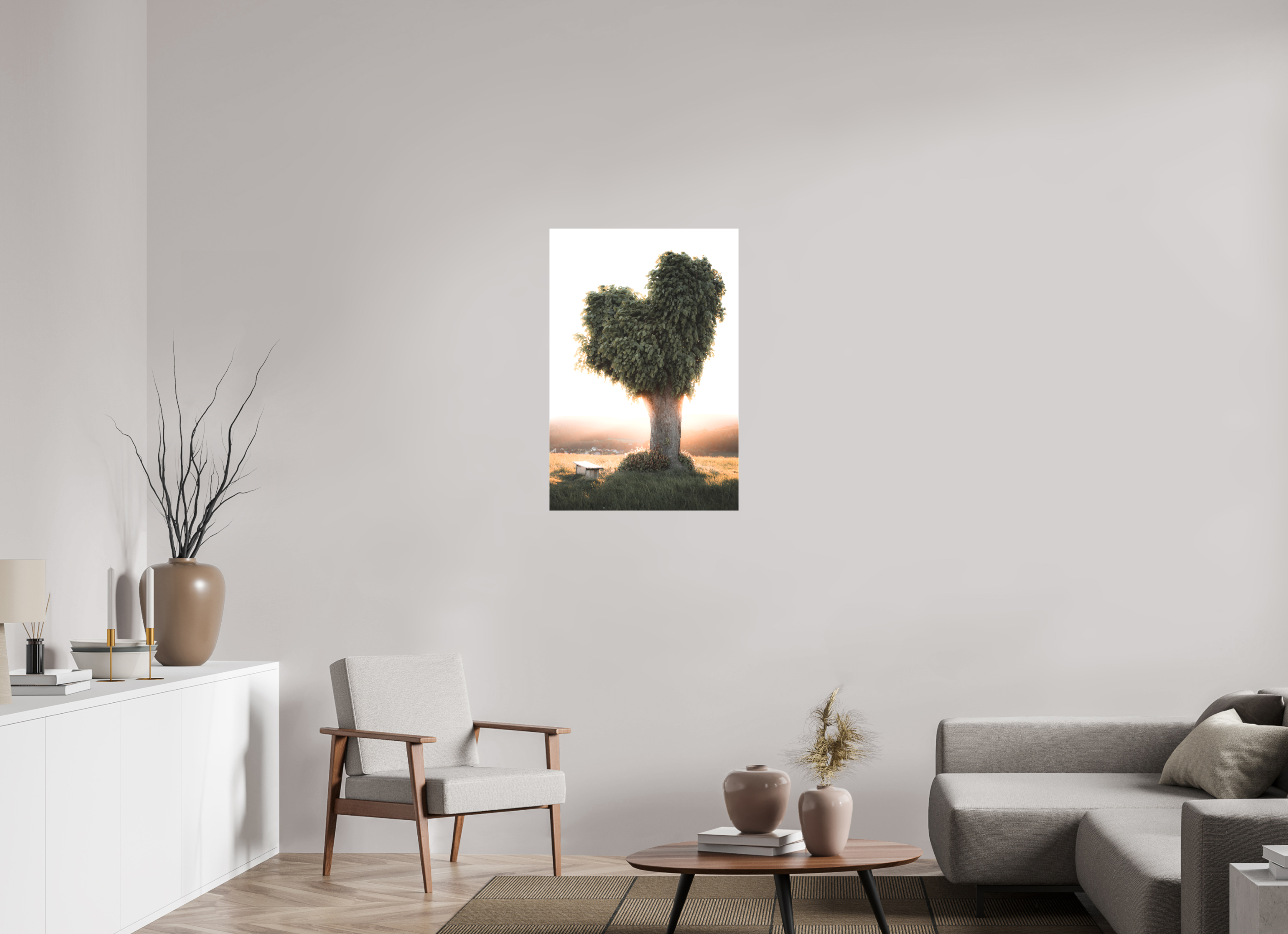 60 x 90 cm, Leinwandprint, matt Herzbaum Mosbach